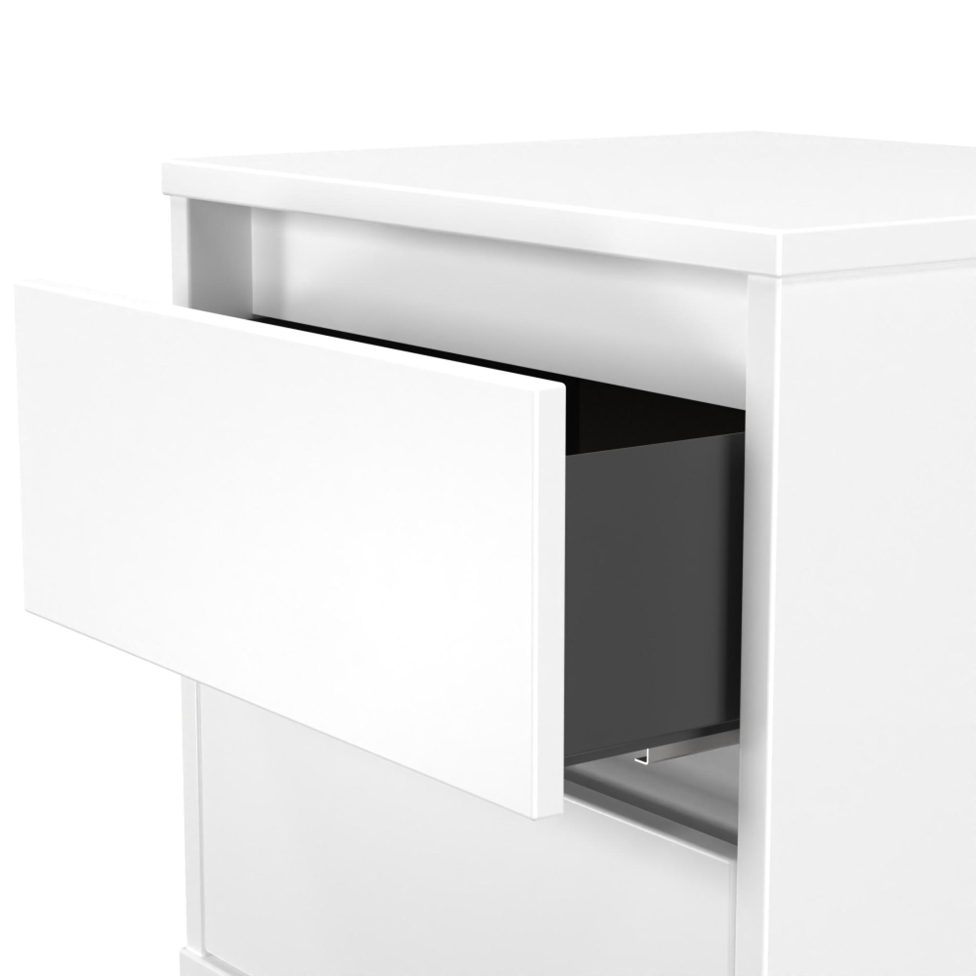 Leona Bedside Cabinet - 2 Drawer - White Matt