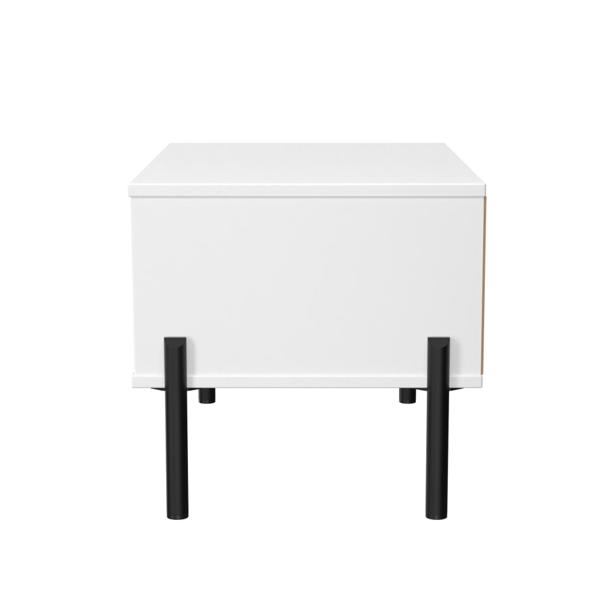 Leona Bedside Table - 1 Drawer - Midi - White Matt
