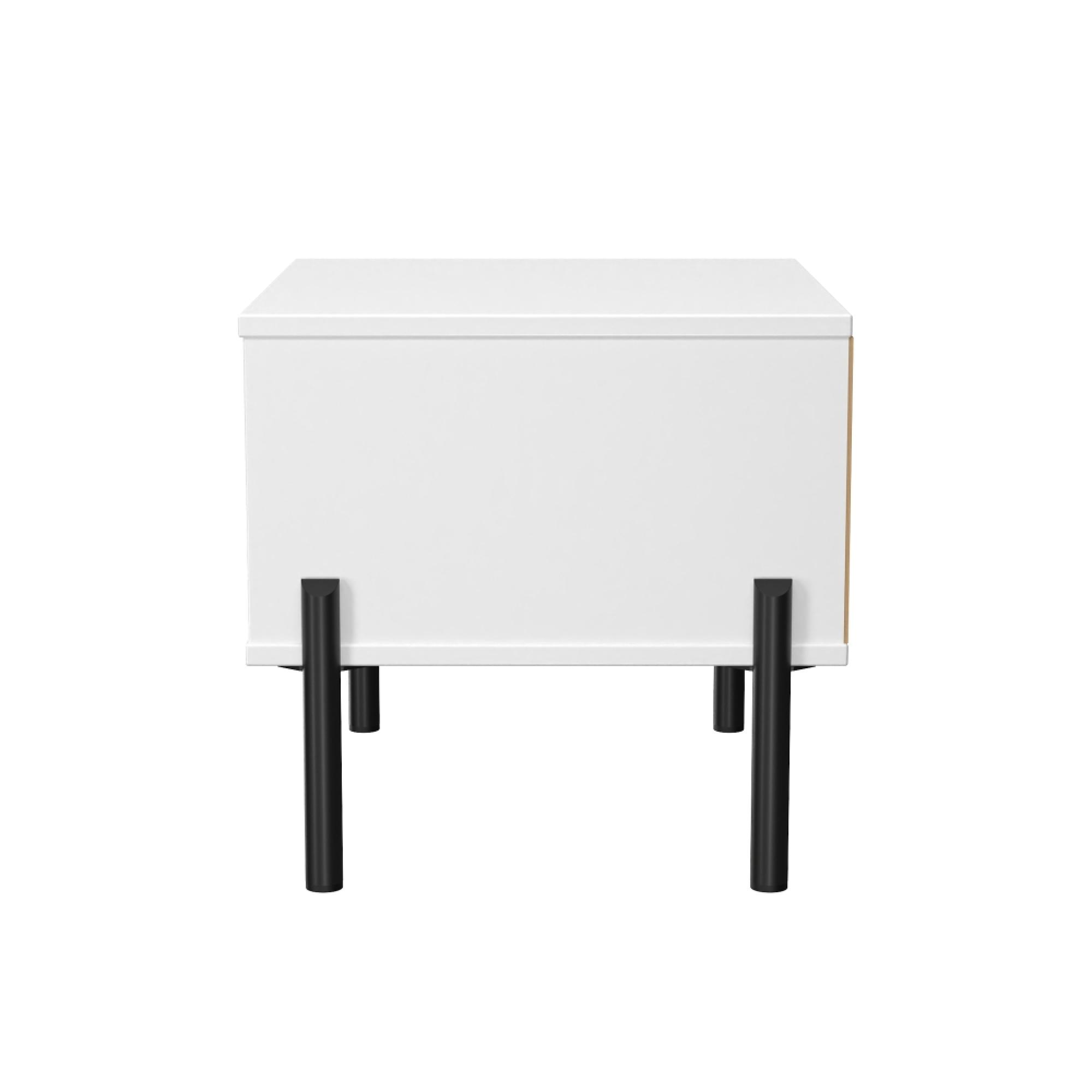Leona Bedside Table - 1 Drawer - White Matt