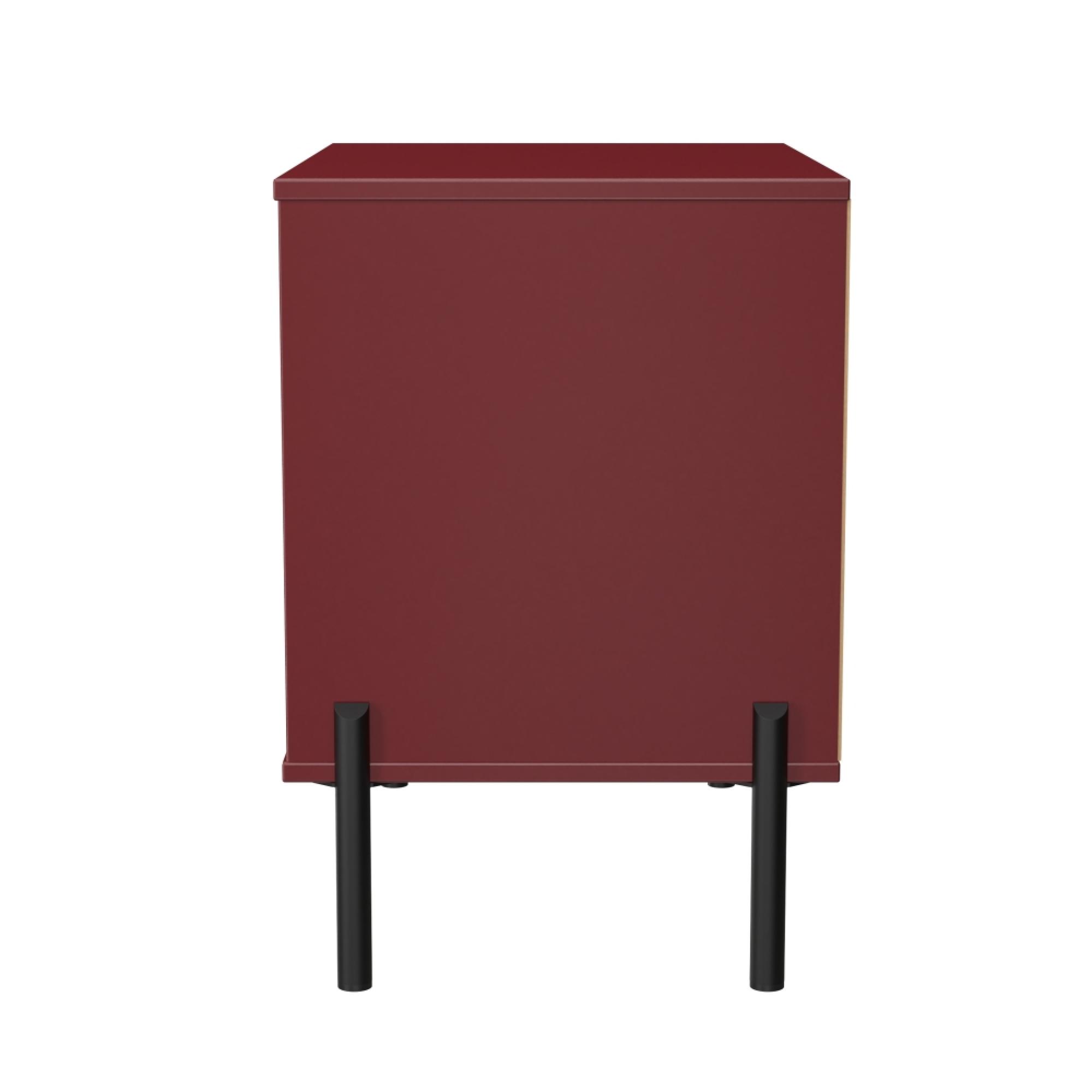 Leona Bedside Cabinet - 2 Drawer - Midi - Red Matt