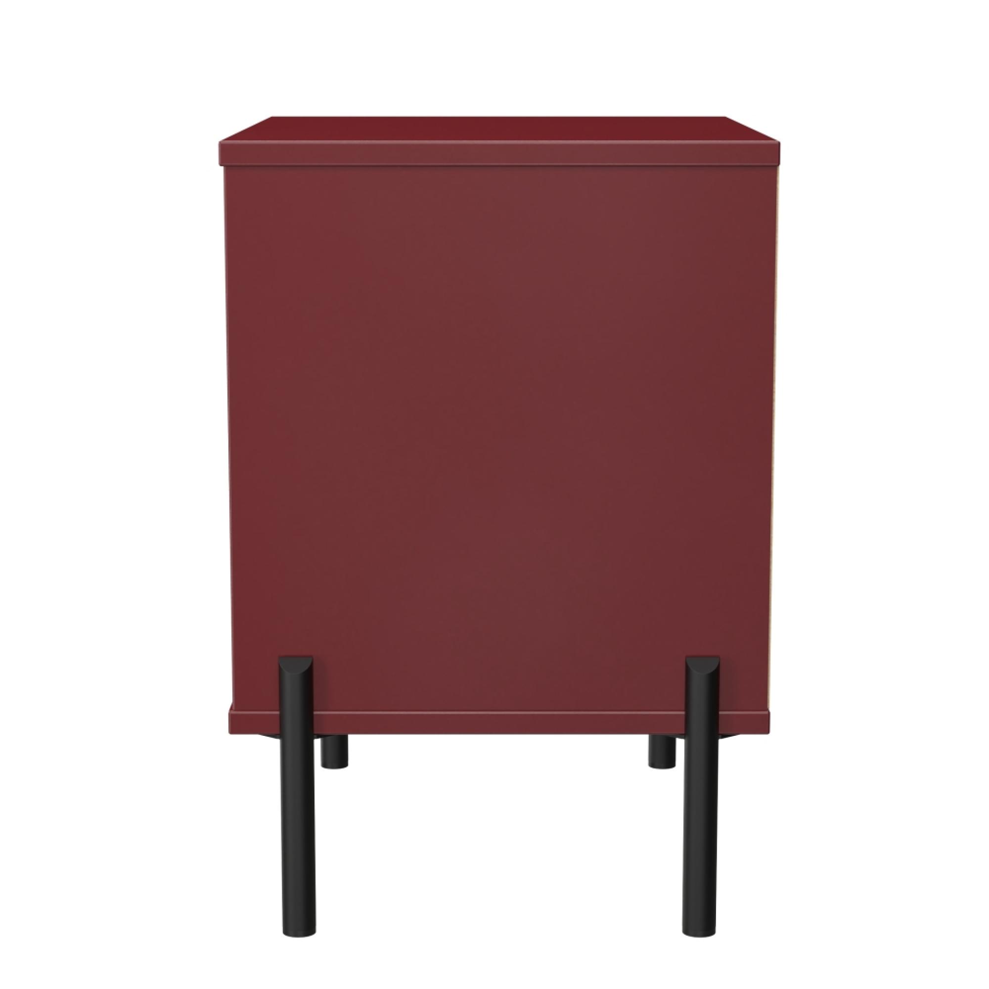 Leona Bedside Cabinet - 2 Drawer - Red Matt