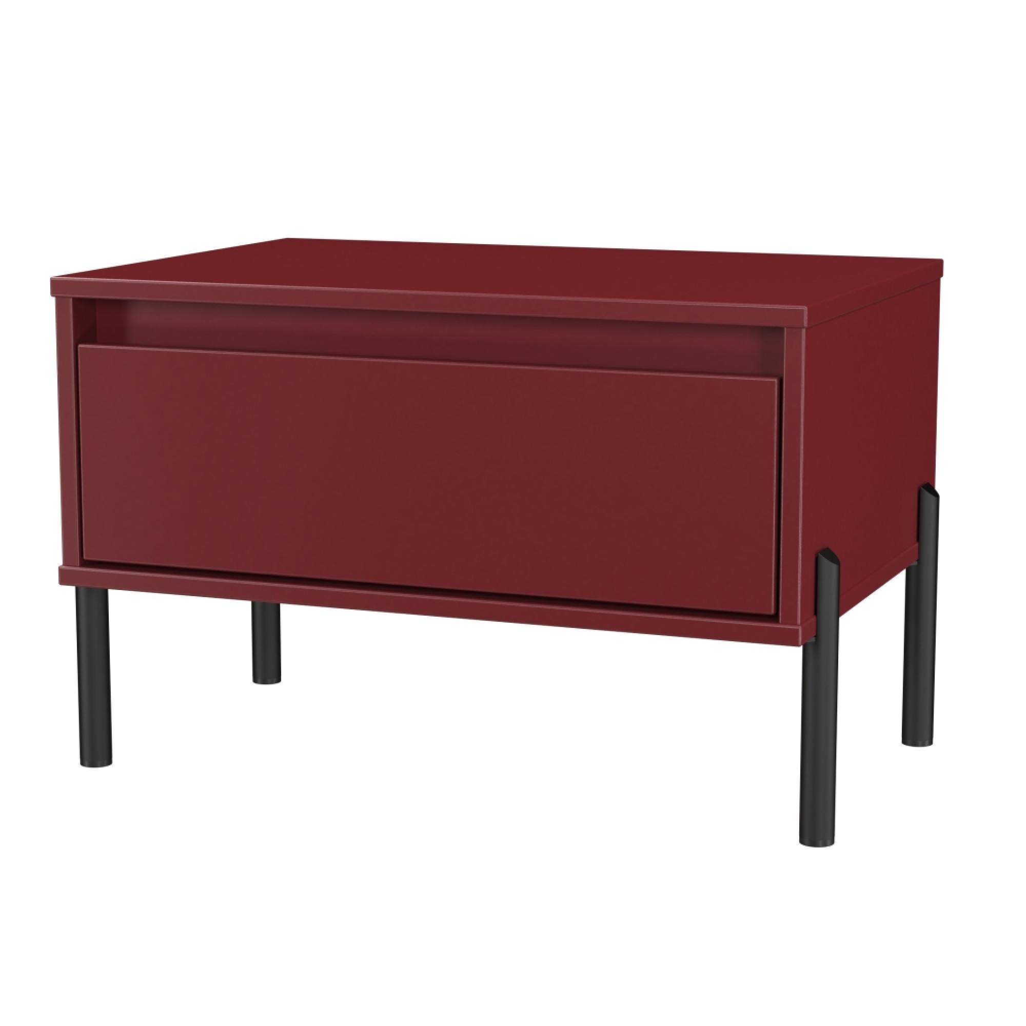 Leona Bedside Table - 1 Drawer - Midi - Red Matt