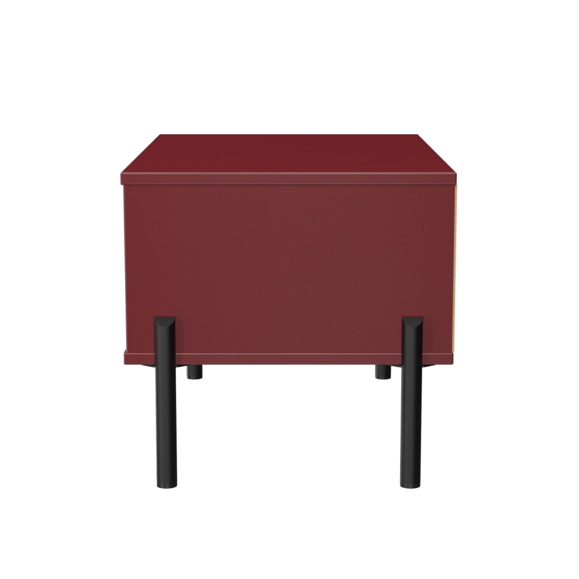 Leona Bedside Table - 1 Drawer - Midi - Red Matt