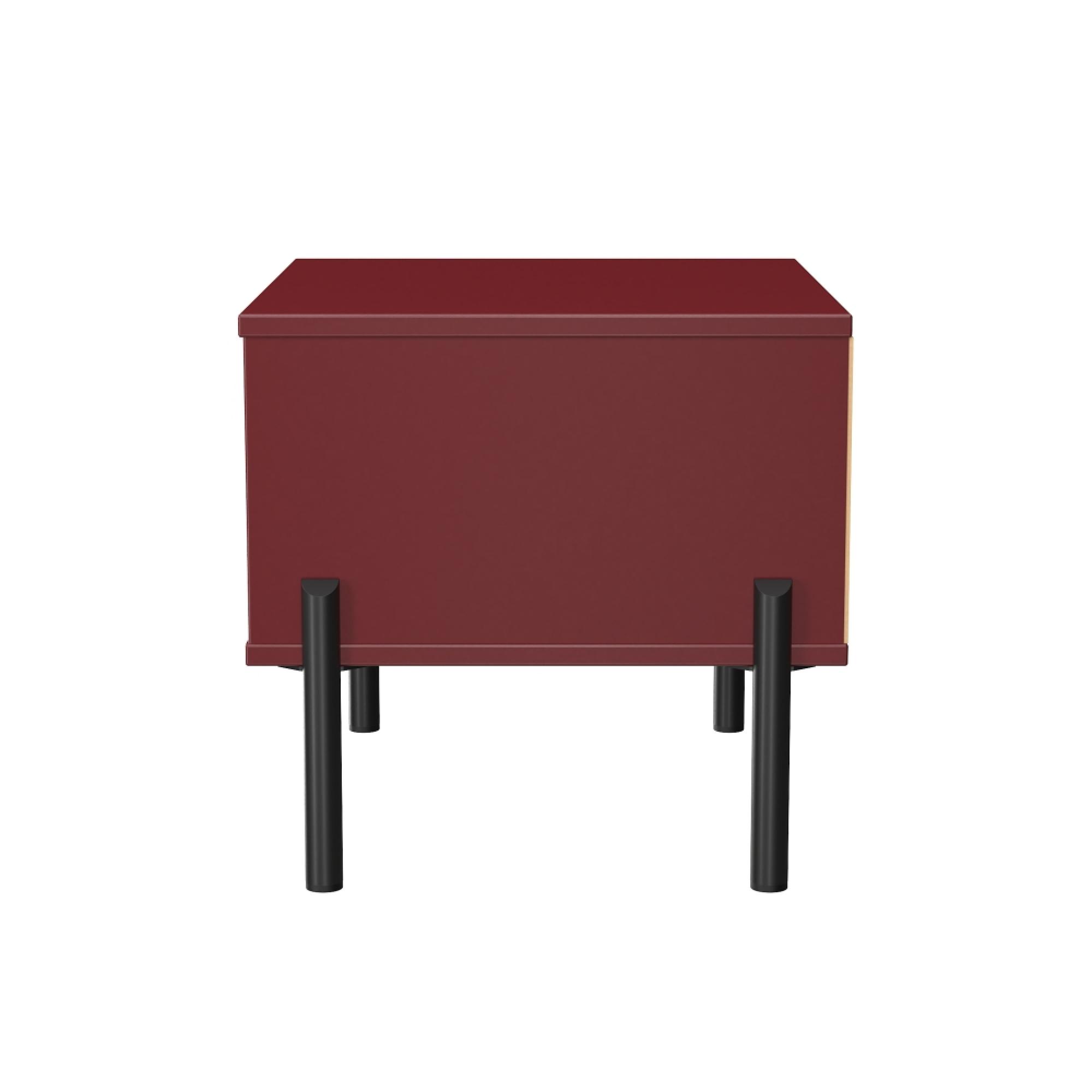 Leona Bedside Table - 1 Drawer - Red Matt