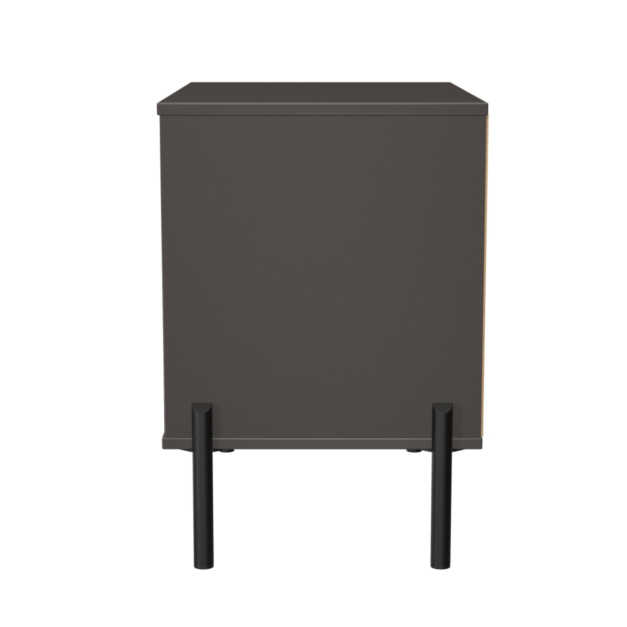 Leona Bedside Cabinet - 2 Drawer - Midi - Bardolino Oak and Graphite