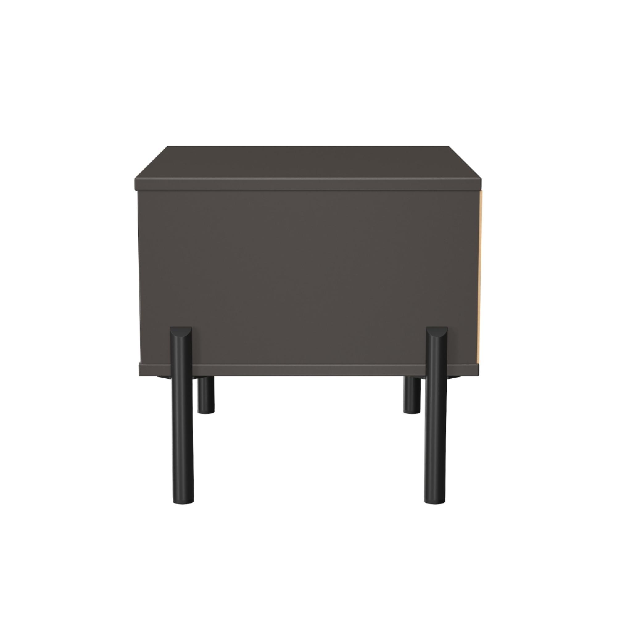 Leona Bedside Table - 1 Drawer - Bardolino Oak and Graphite