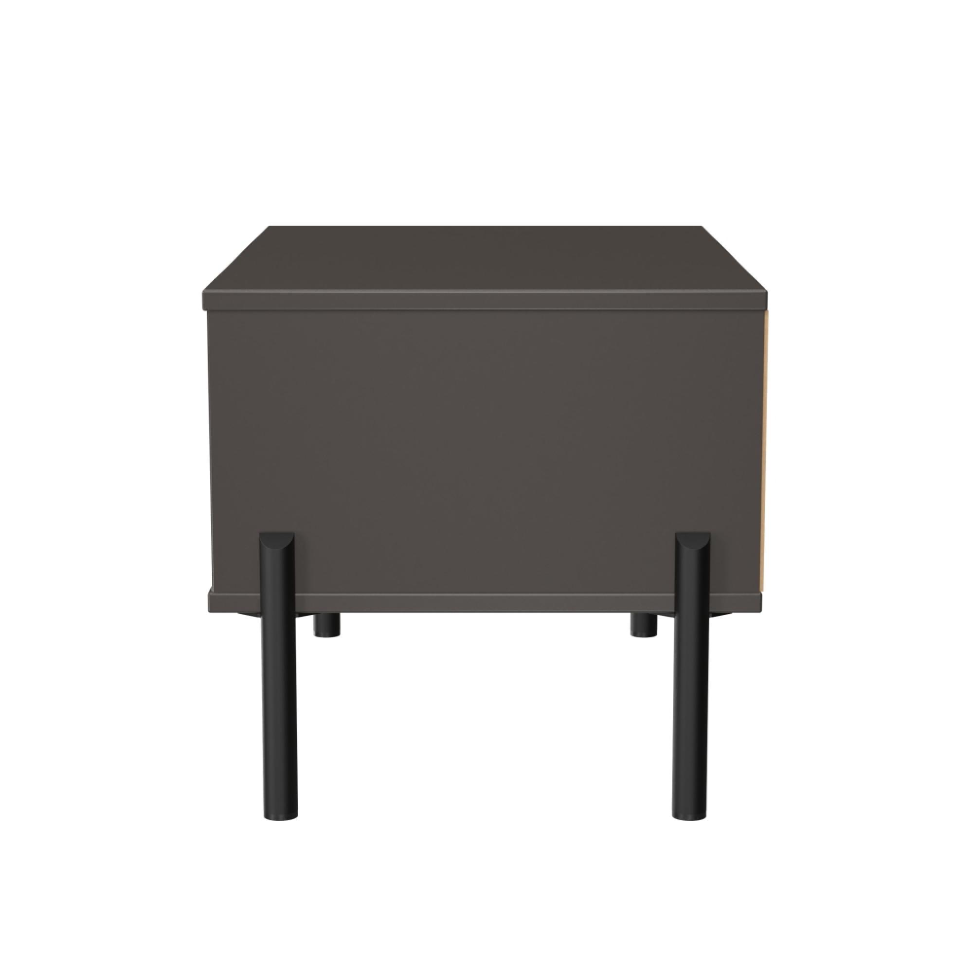 Leona Bedside Table - 1 Drawer - Midi - Bardolino Oak and Graphite