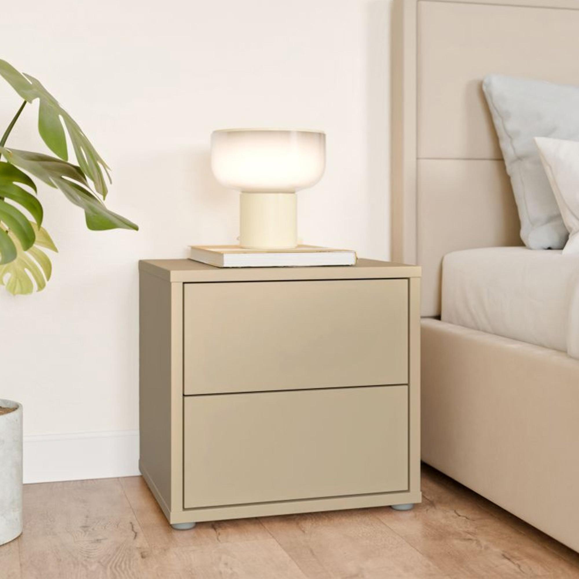 Alice Springs Bedside Cabinet - 2 Drawer - Low - Butter Yellow