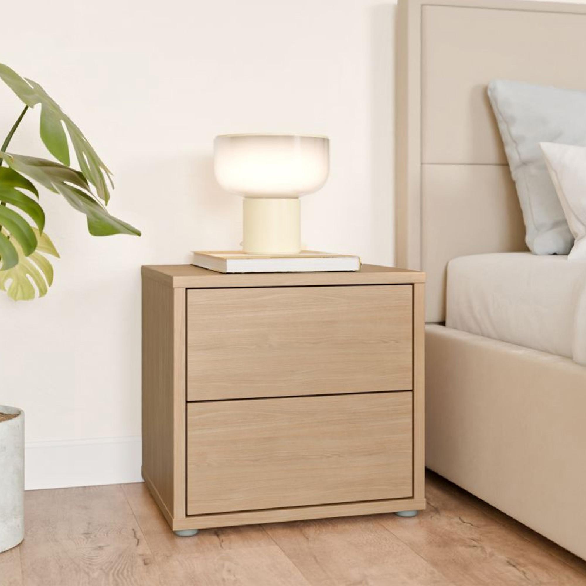 Alice Springs Bedside Cabinet - 2 Drawer - Low - Elegancia Oak