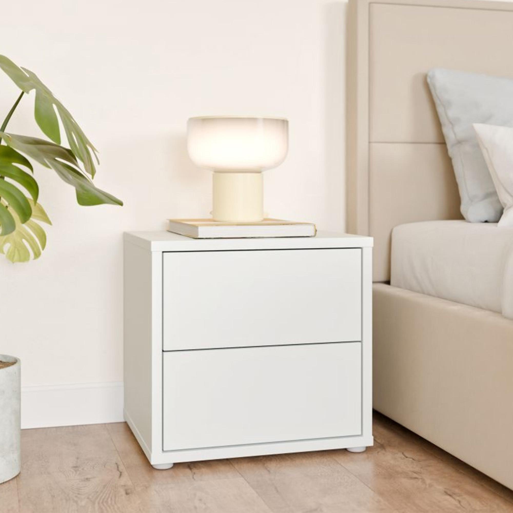Alice Springs Bedside Cabinet - 2 Drawer - Low - Light Grey