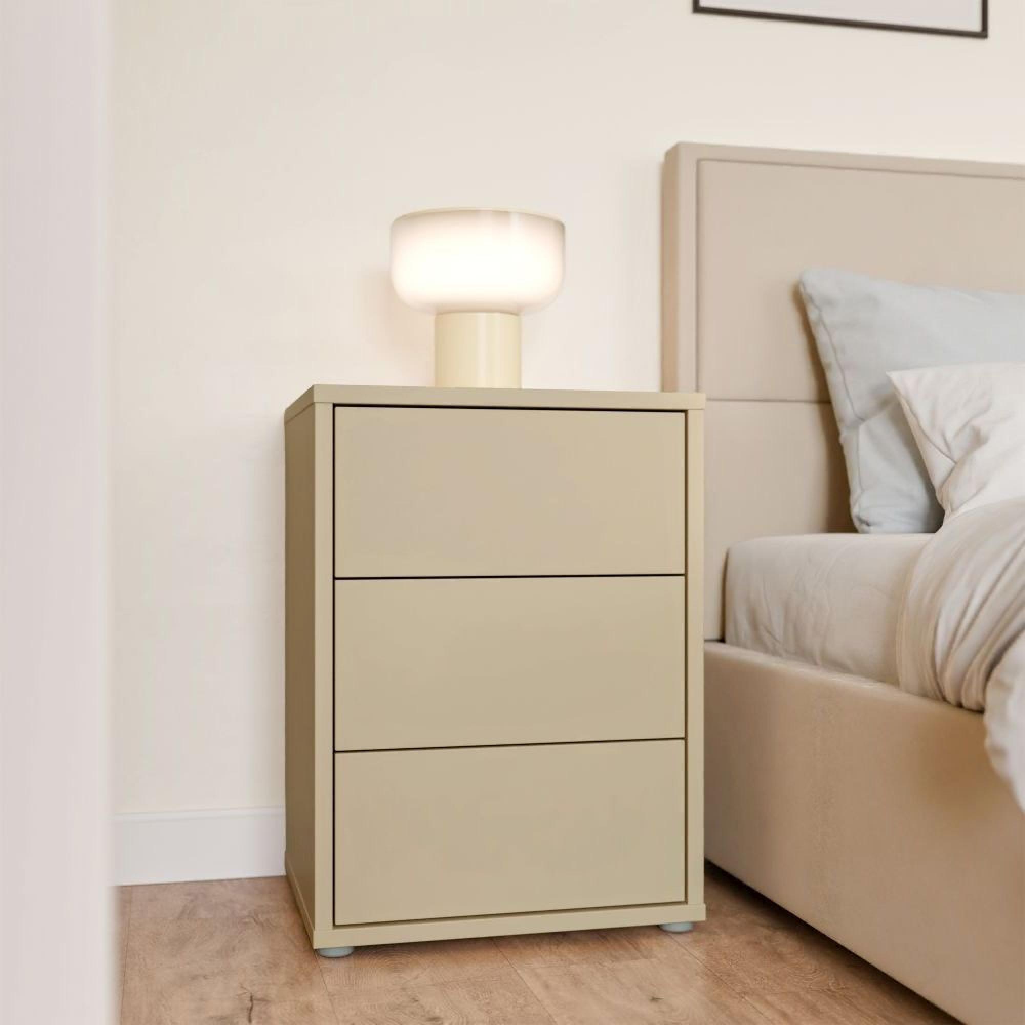Alice Springs Bedside Cabinet - 3 Drawer - Butter Yellow
