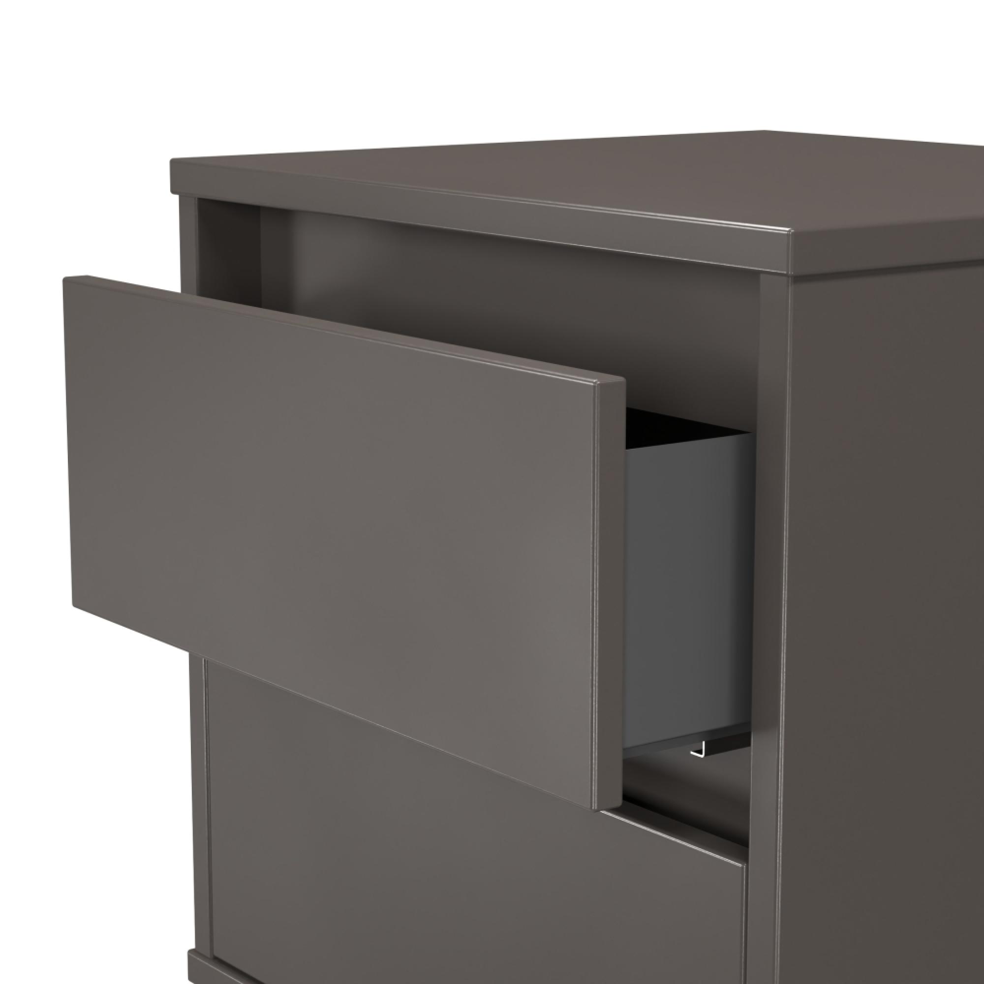 Leona Bedside Cabinet - 2 Drawer - Graphite