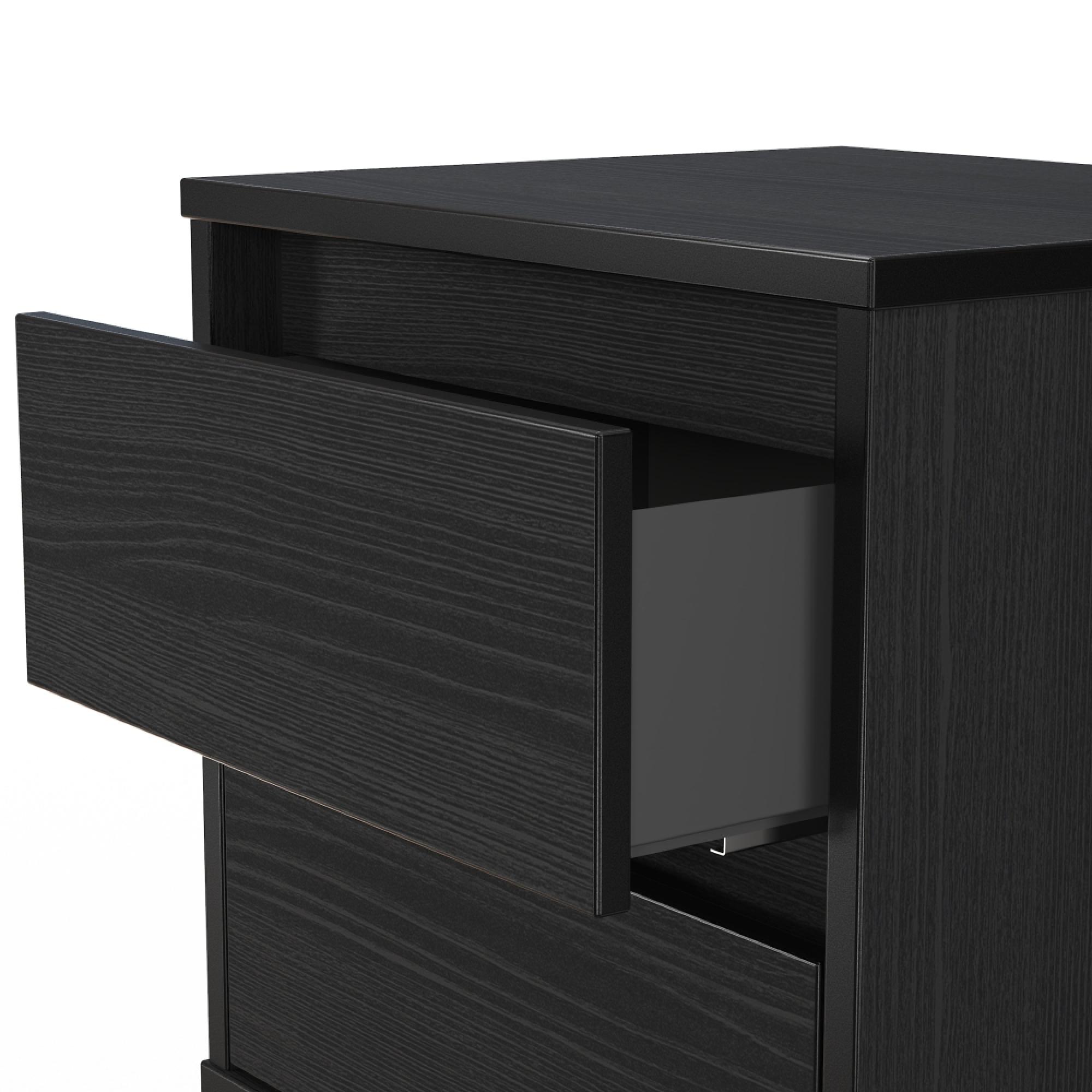 Leona Bedside Cabinet - 2 Drawer - Black Ash