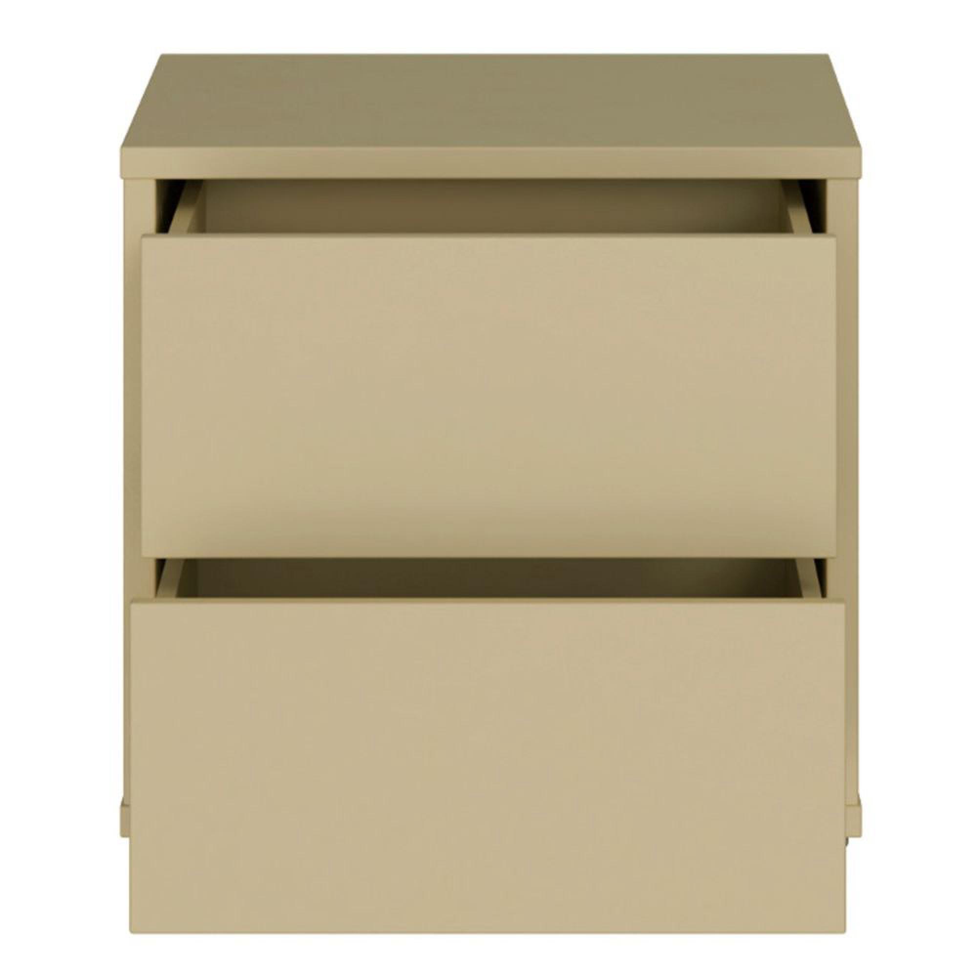 Alice Springs Bedside Cabinet - 2 Drawer - Low - Butter Yellow
