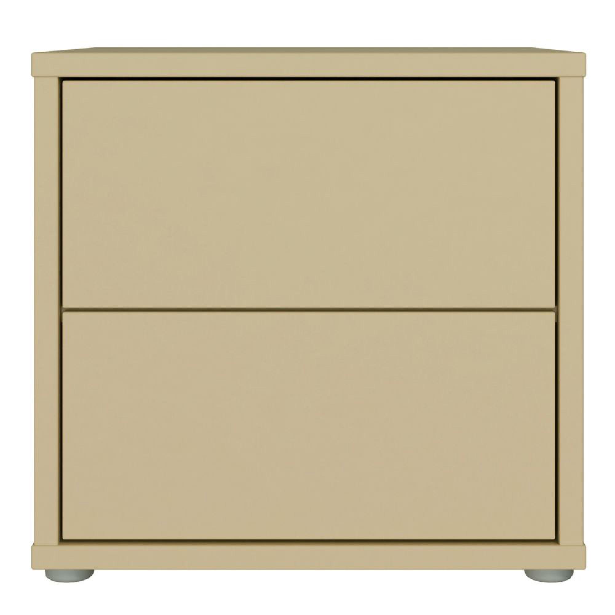 Alice Springs Bedside Cabinet - 2 Drawer - Low - Butter Yellow