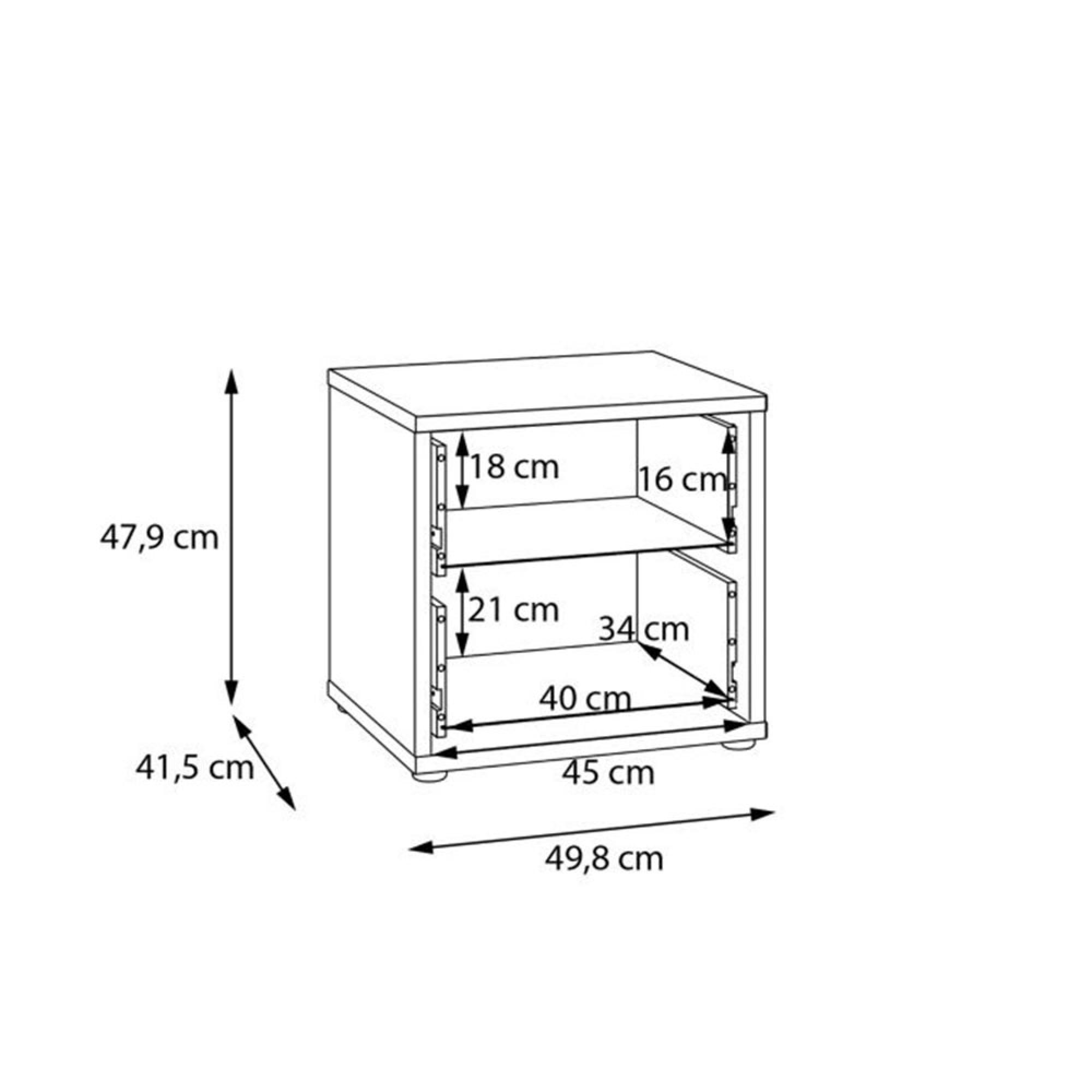 Alice Springs Bedside Cabinet - 2 Drawer - Low - Elegancia Oak