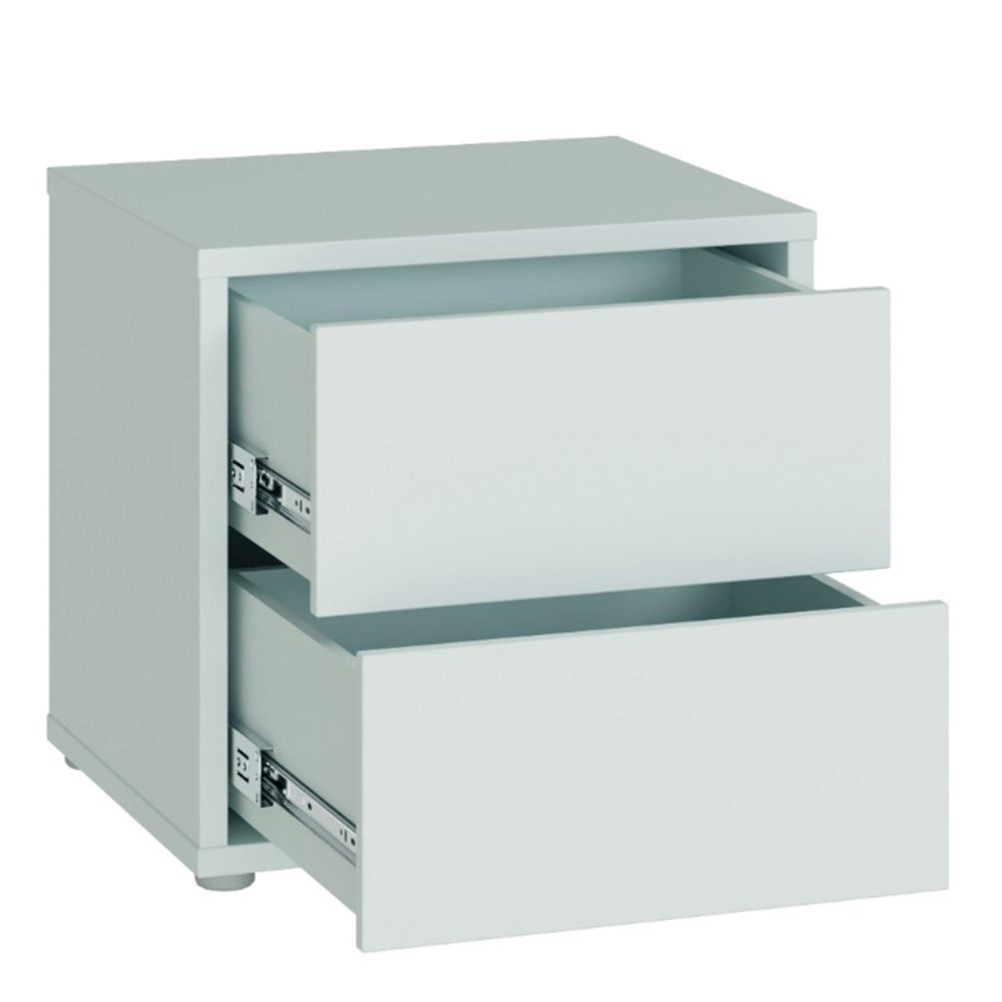 Alice Springs Bedside Cabinet - 2 Drawer - Low - Light Grey