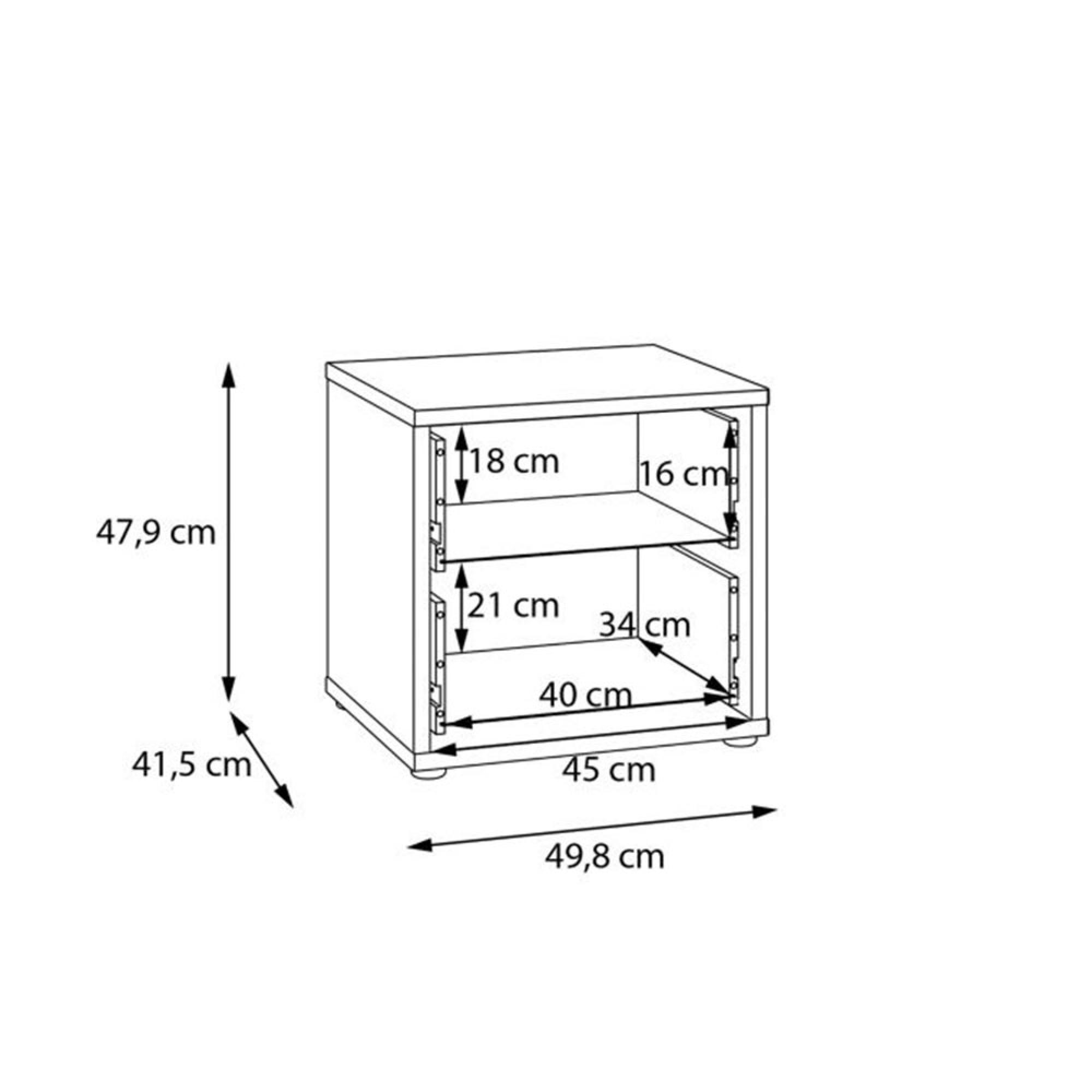 Alice Springs Bedside Cabinet - 2 Drawer - Low - Light Grey