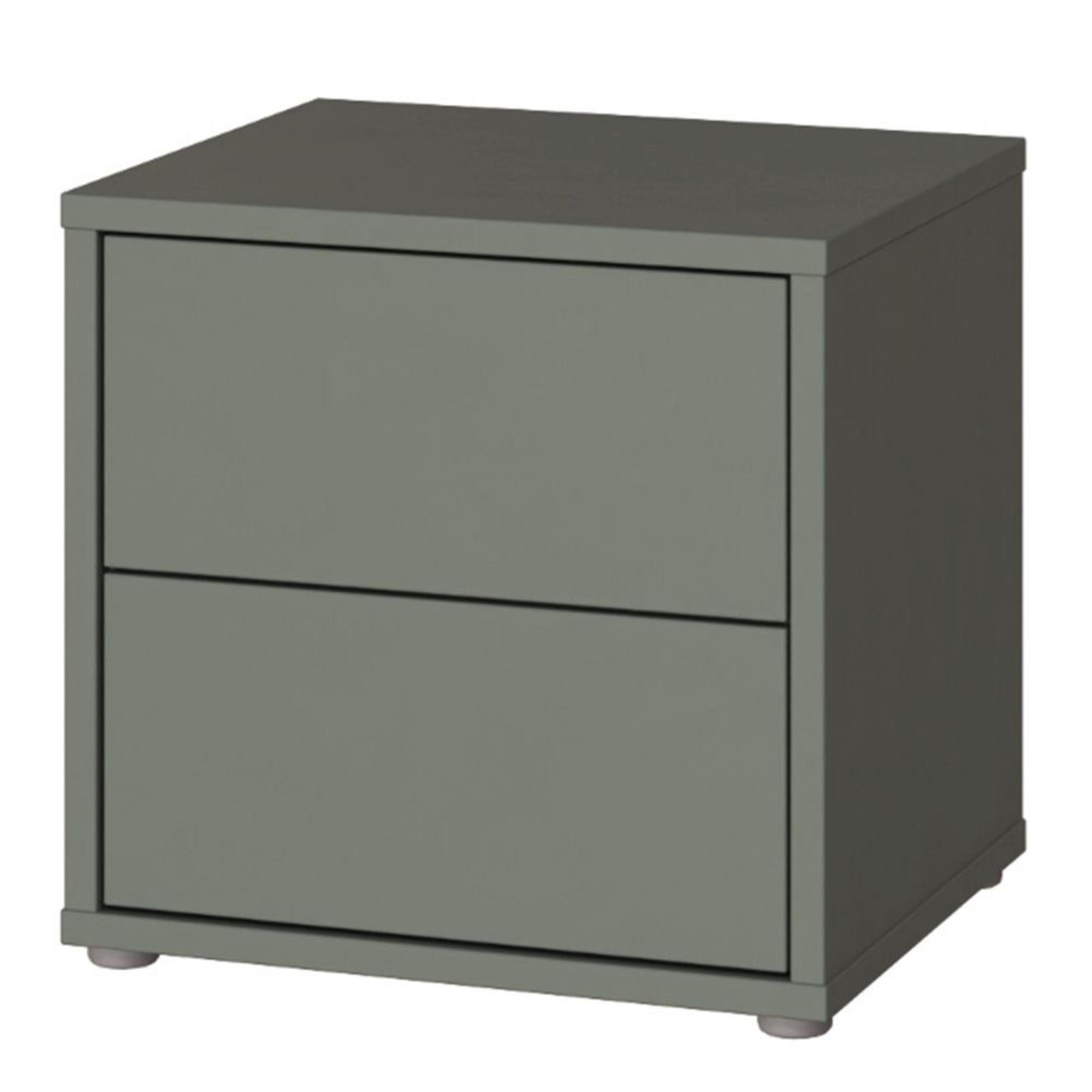 Alice Springs Bedside Cabinet - 2 Drawer - Low - Sage Green