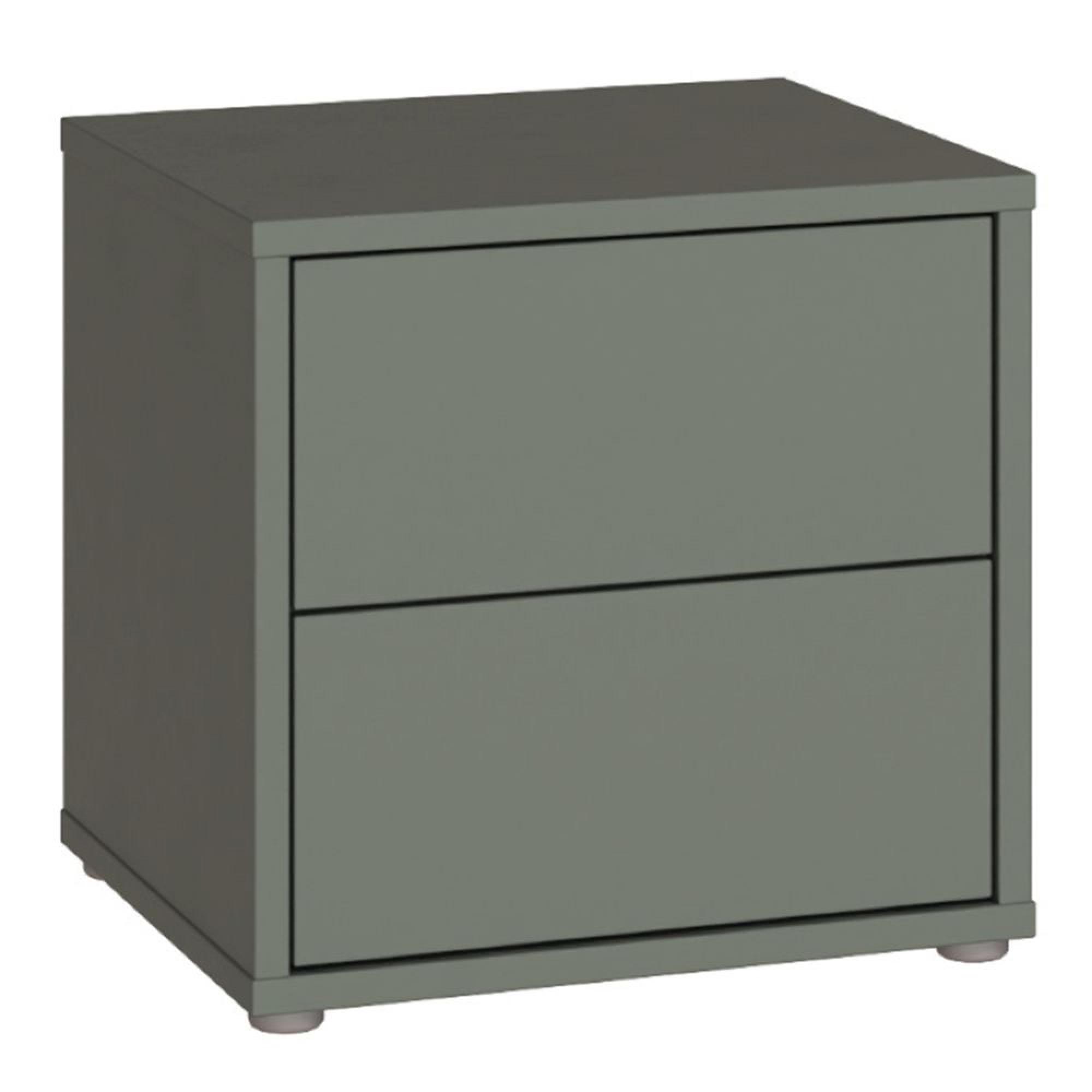 Alice Springs Bedside Cabinet - 2 Drawer - Low - Sage Green
