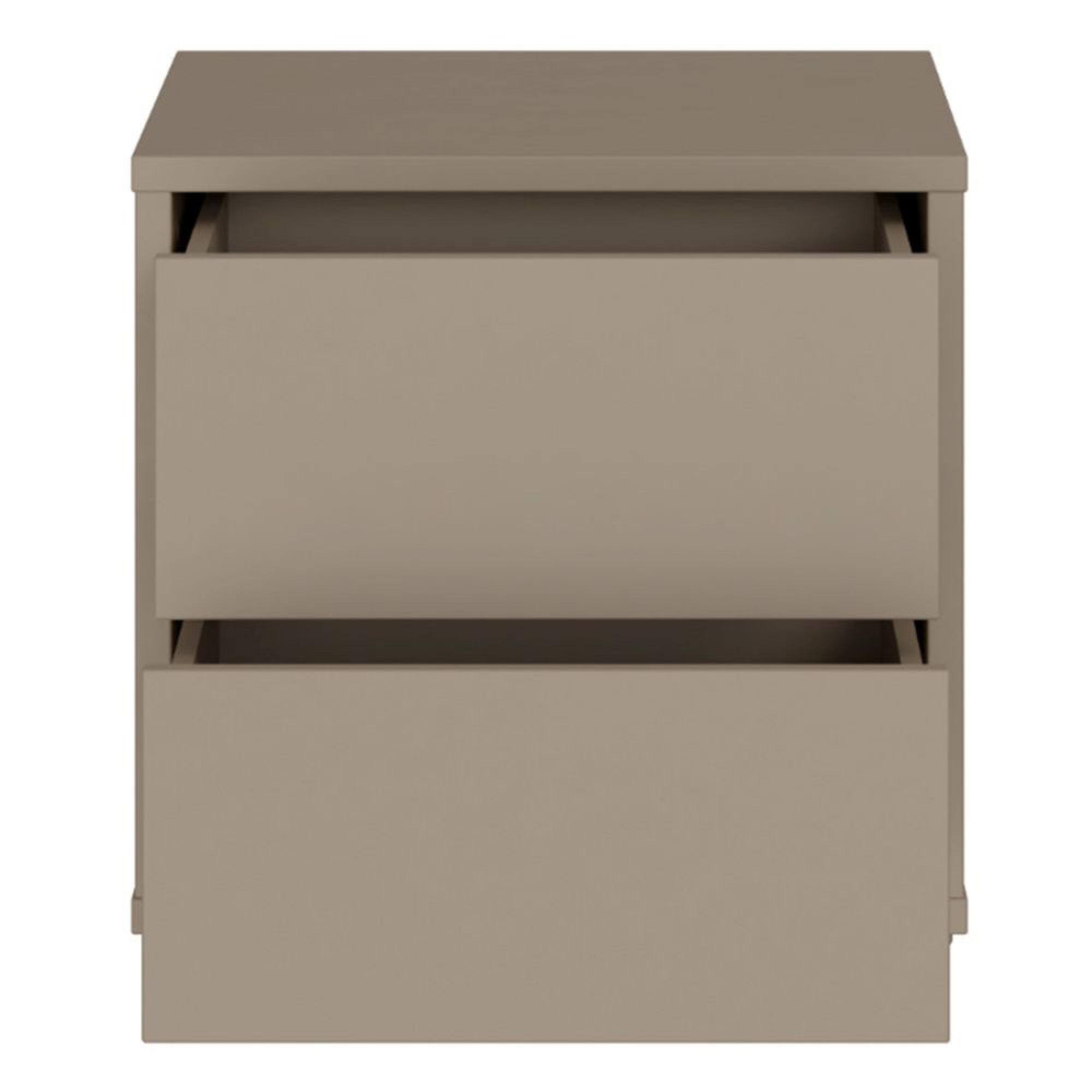 Alice Springs Bedside Cabinet - 2 Drawer - Low - Taupe