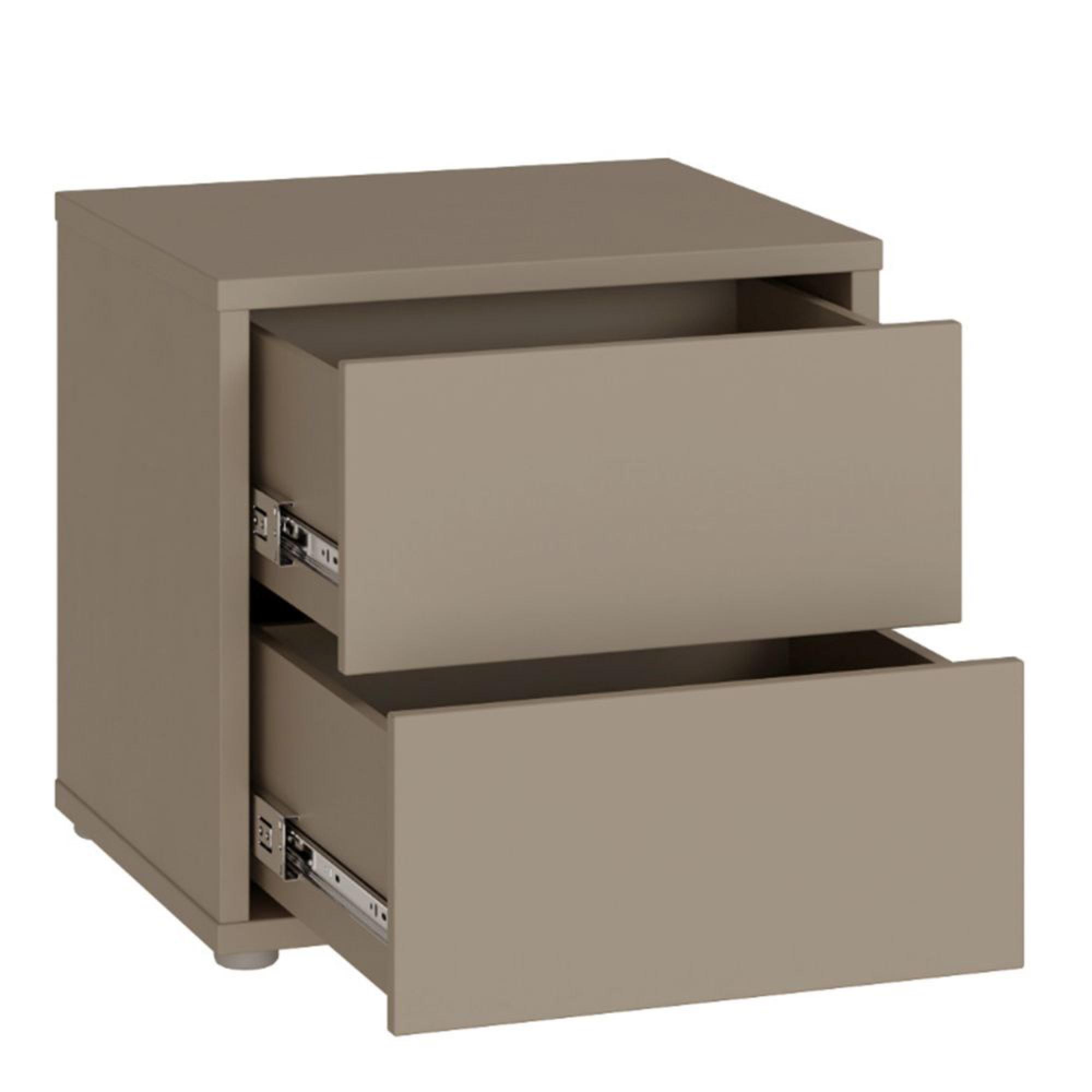 Alice Springs Bedside Cabinet - 2 Drawer - Low - Taupe