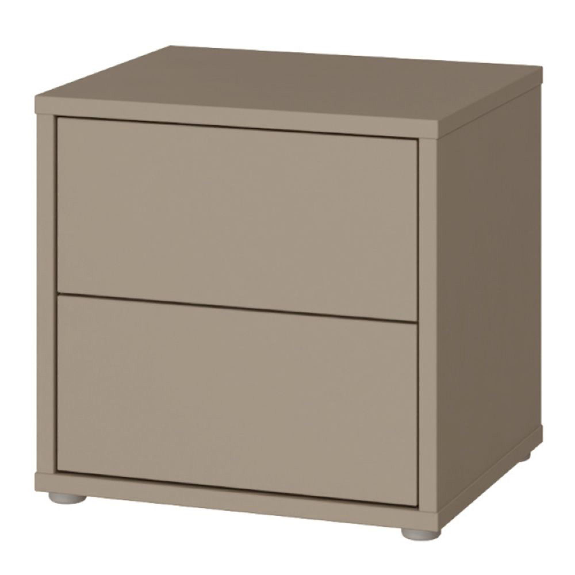 Alice Springs Bedside Cabinet - 2 Drawer - Low - Taupe