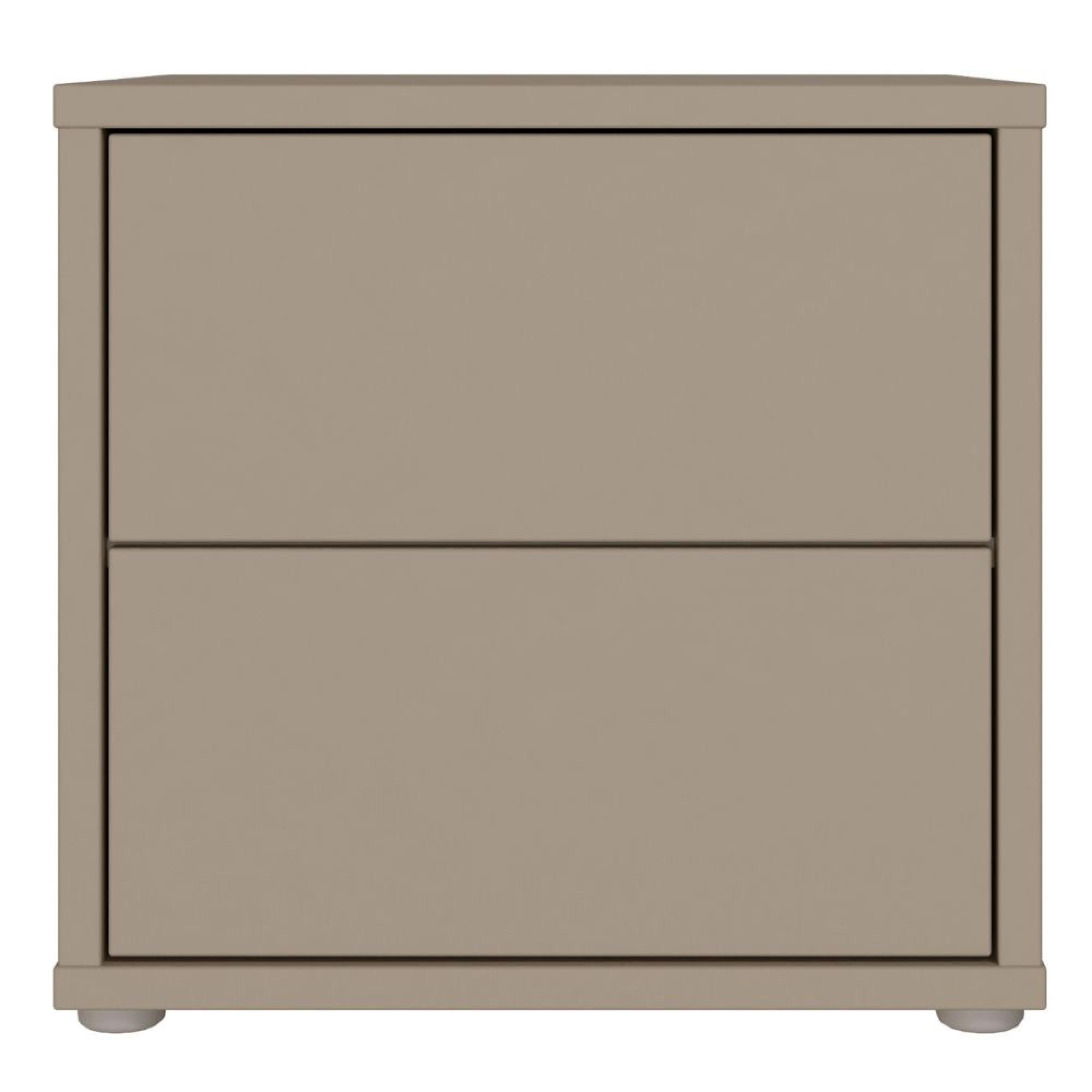 Alice Springs Bedside Cabinet - 2 Drawer - Low - Taupe