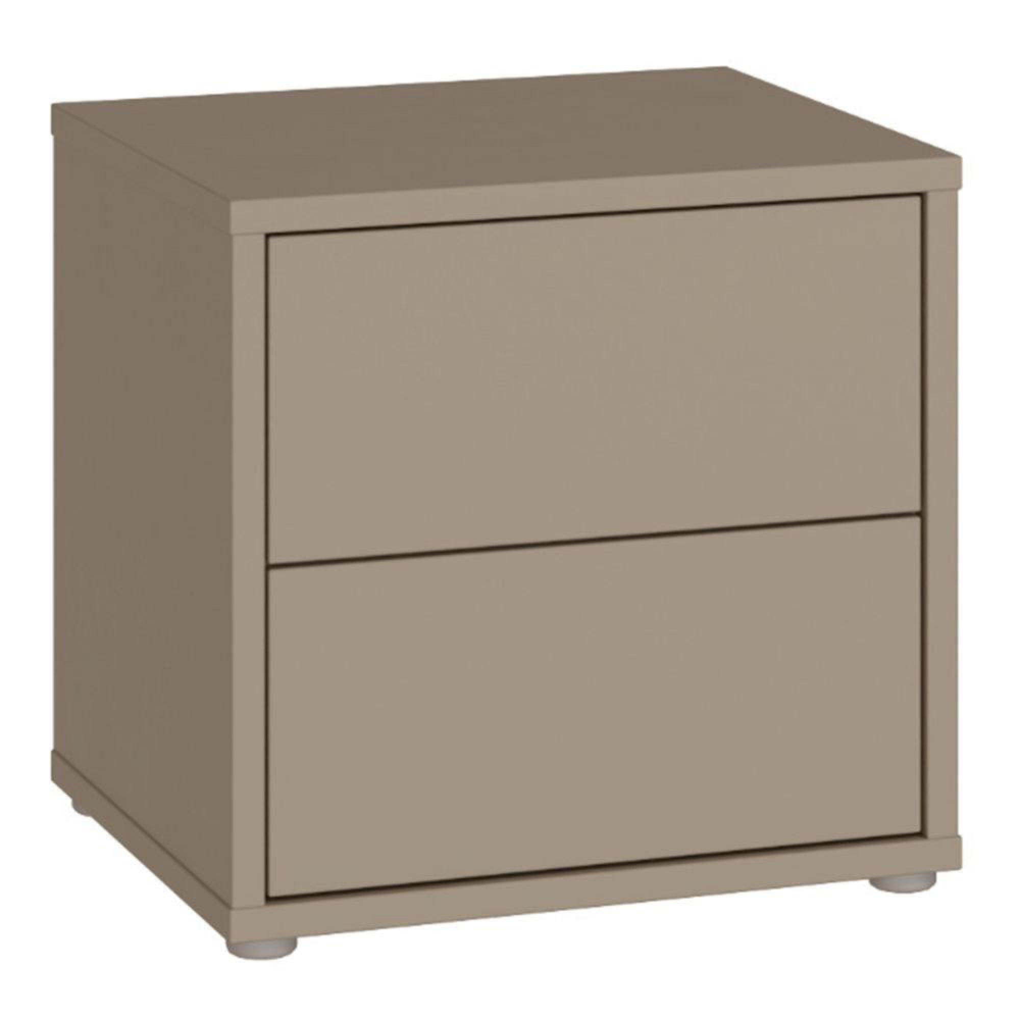 Alice Springs Bedside Cabinet - 2 Drawer - Low - Taupe