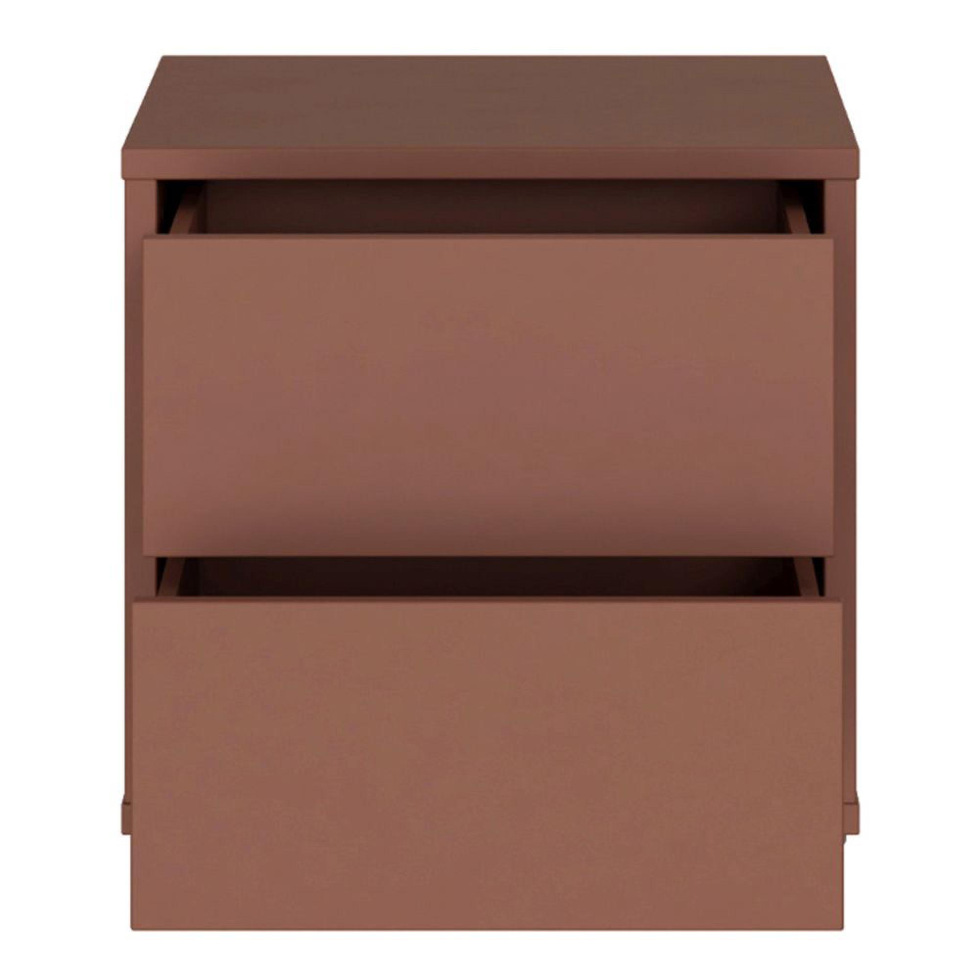 Alice Springs Bedside Cabinet - 2 Drawer - Low - Terracotta