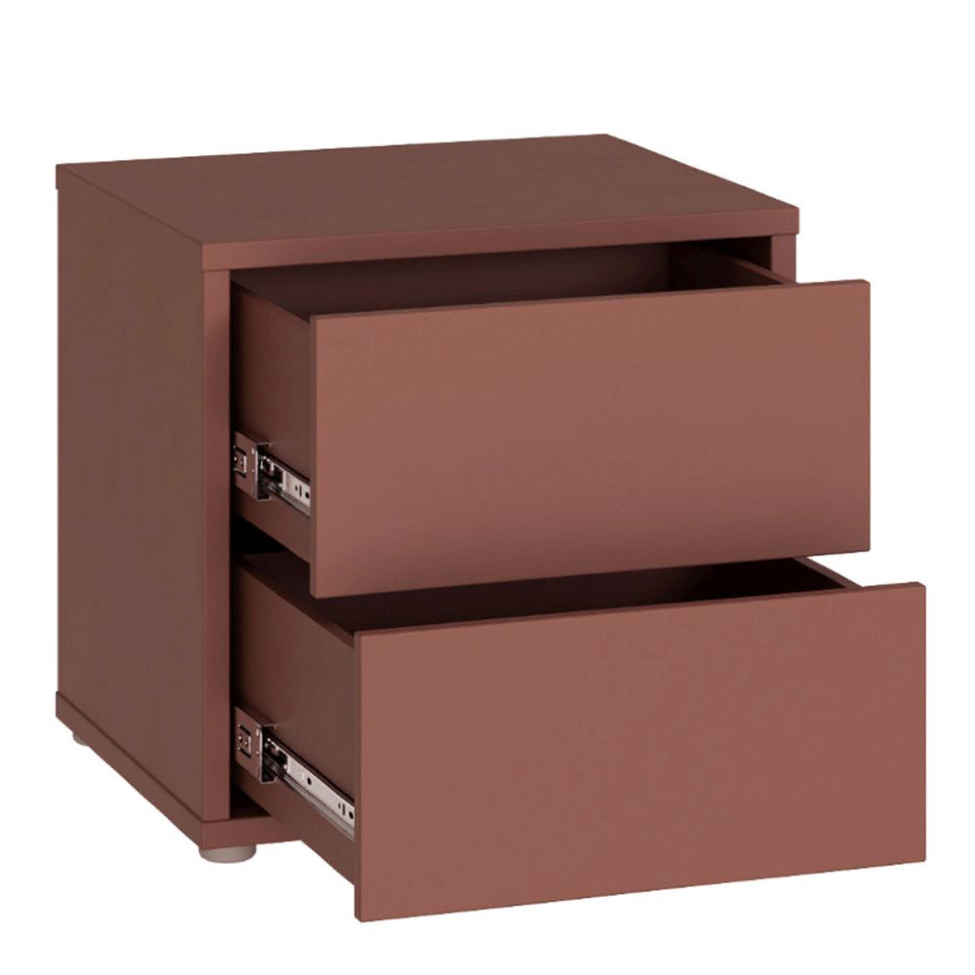 Alice Springs Bedside Cabinet - 2 Drawer - Low - Terracotta