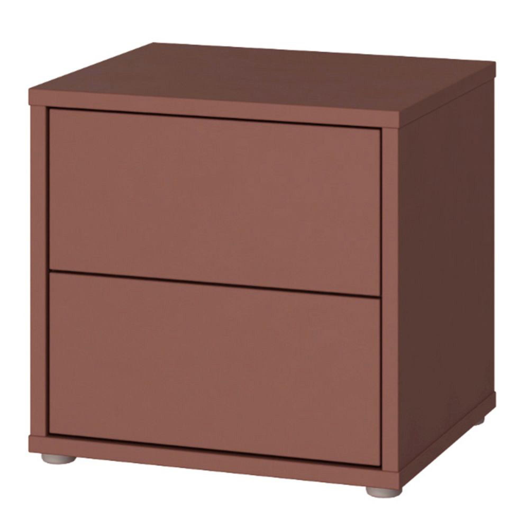 Alice Springs Bedside Cabinet - 2 Drawer - Low - Terracotta