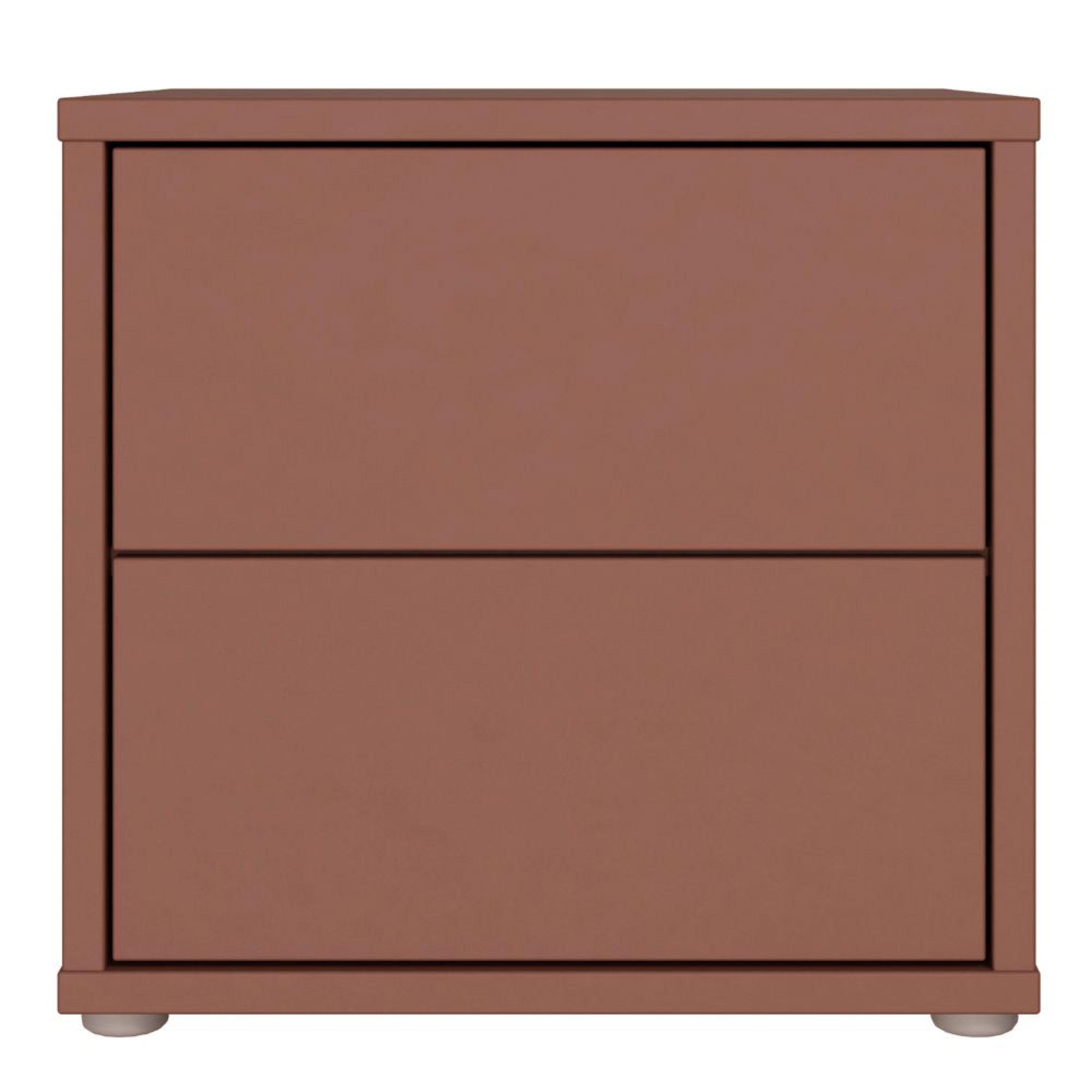 Alice Springs Bedside Cabinet - 2 Drawer - Low - Terracotta