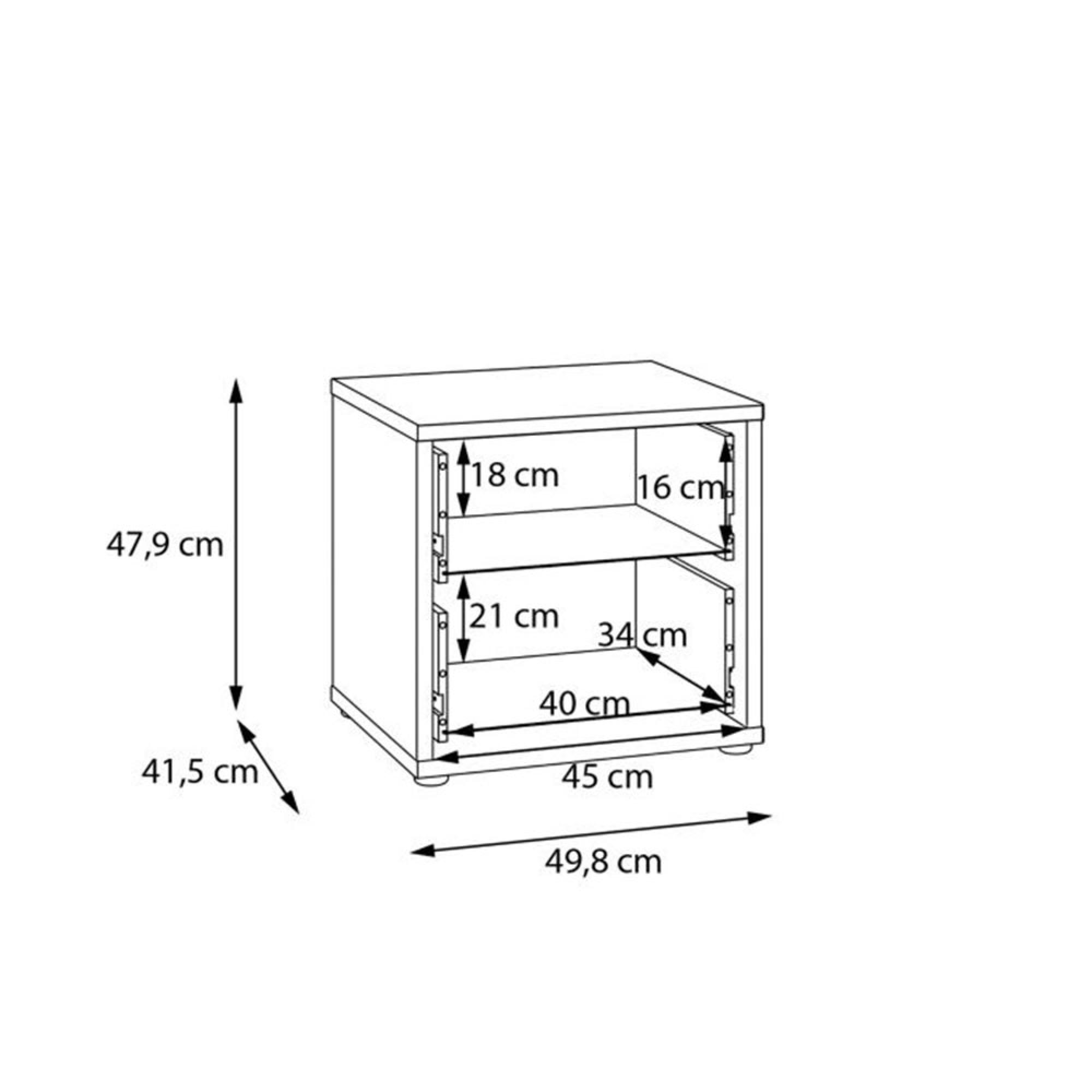Alice Springs Bedside Cabinet - 2 Drawer - Low - Terracotta