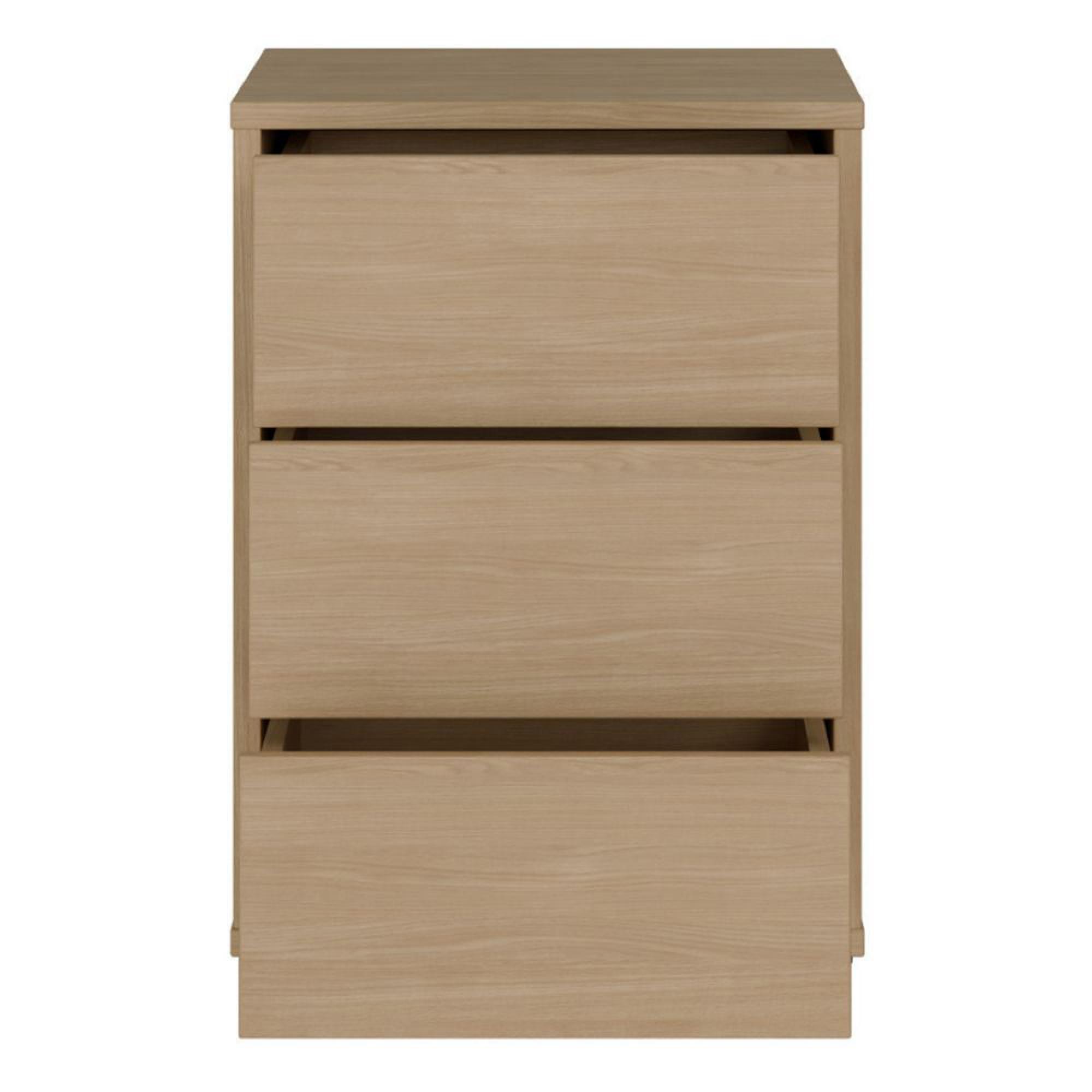 Alice Springs Bedside Cabinet - 3 Drawer - Elegancia Oak