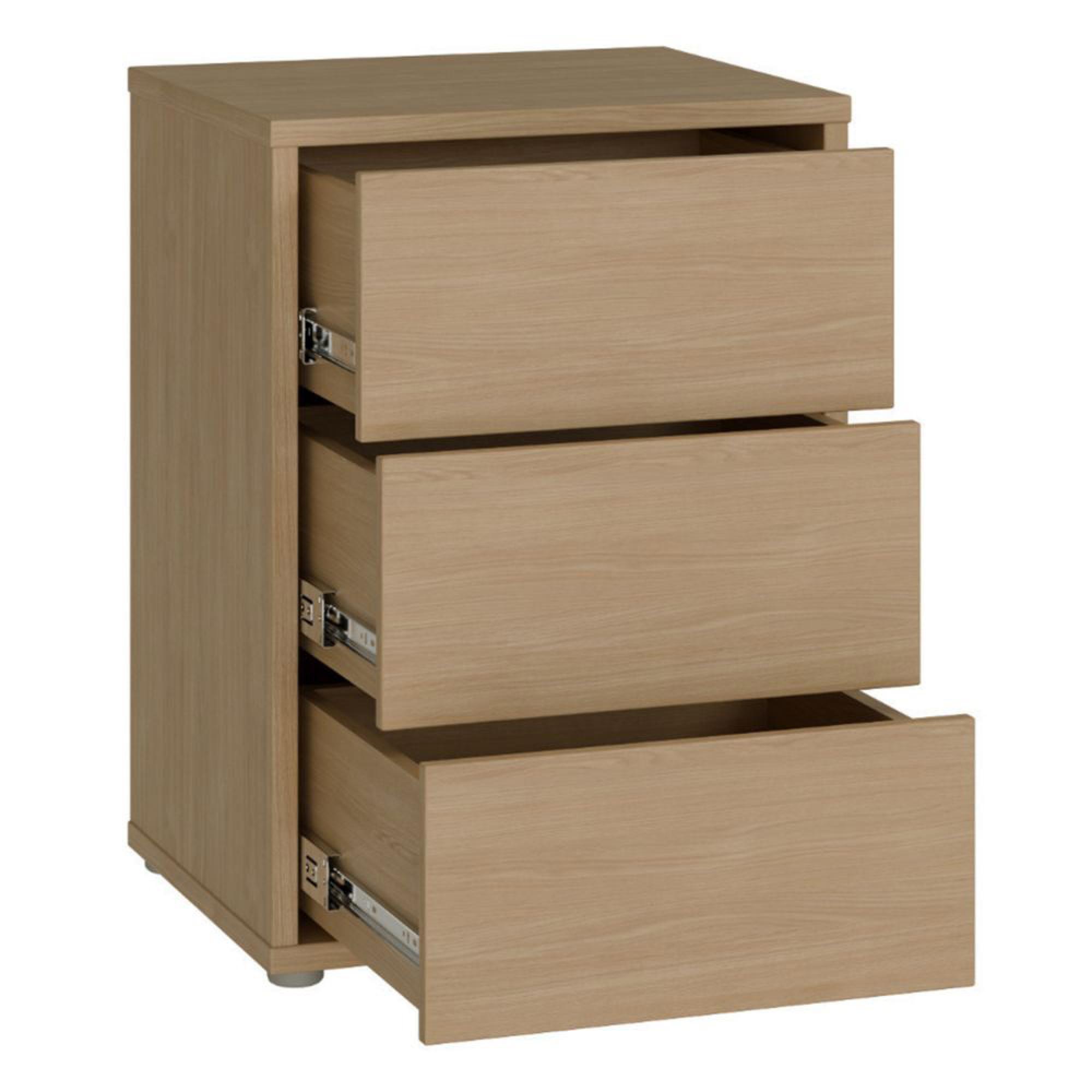 Alice Springs Bedside Cabinet - 3 Drawer - Elegancia Oak