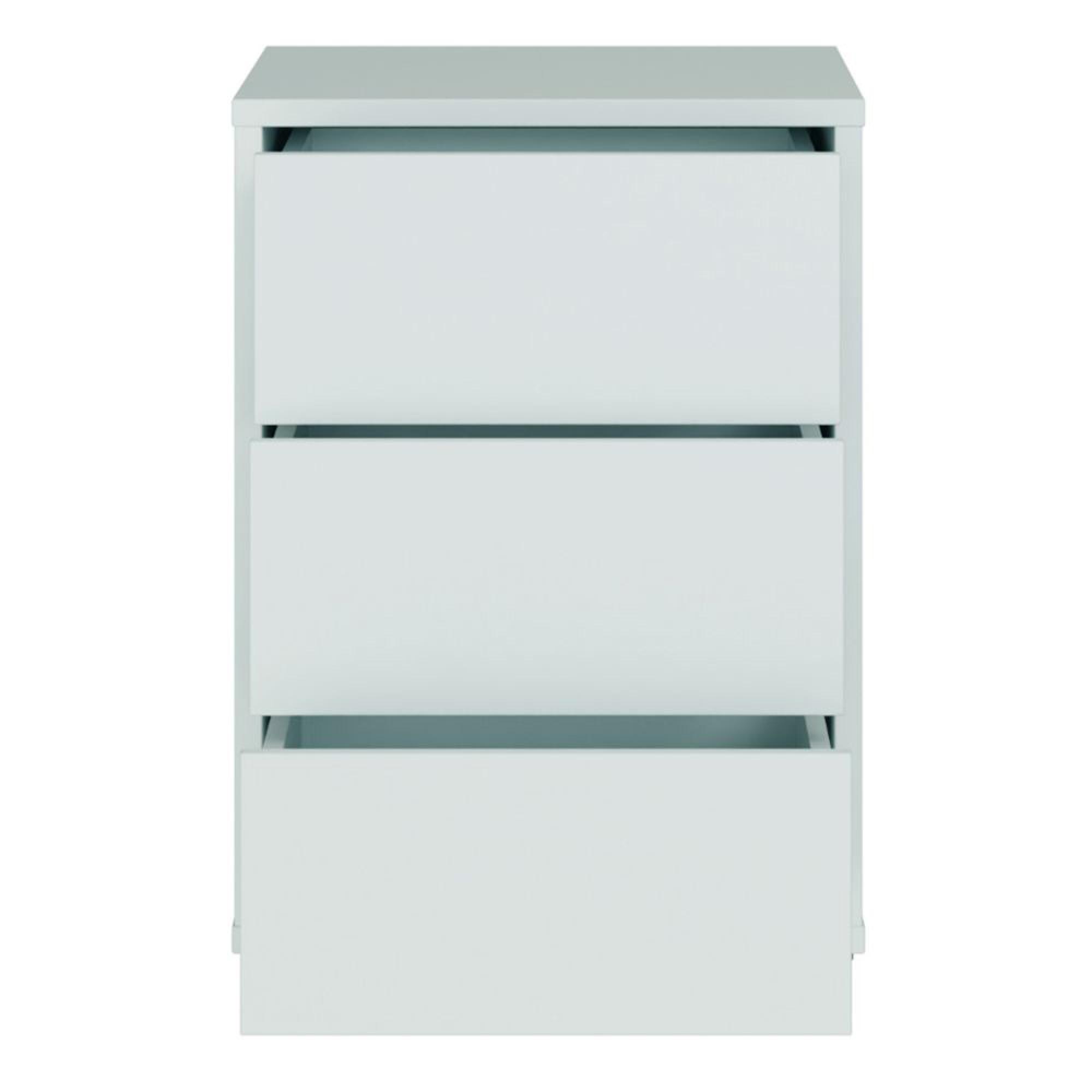 Alice Springs Bedside Cabinet - 3 Drawer - Light Grey