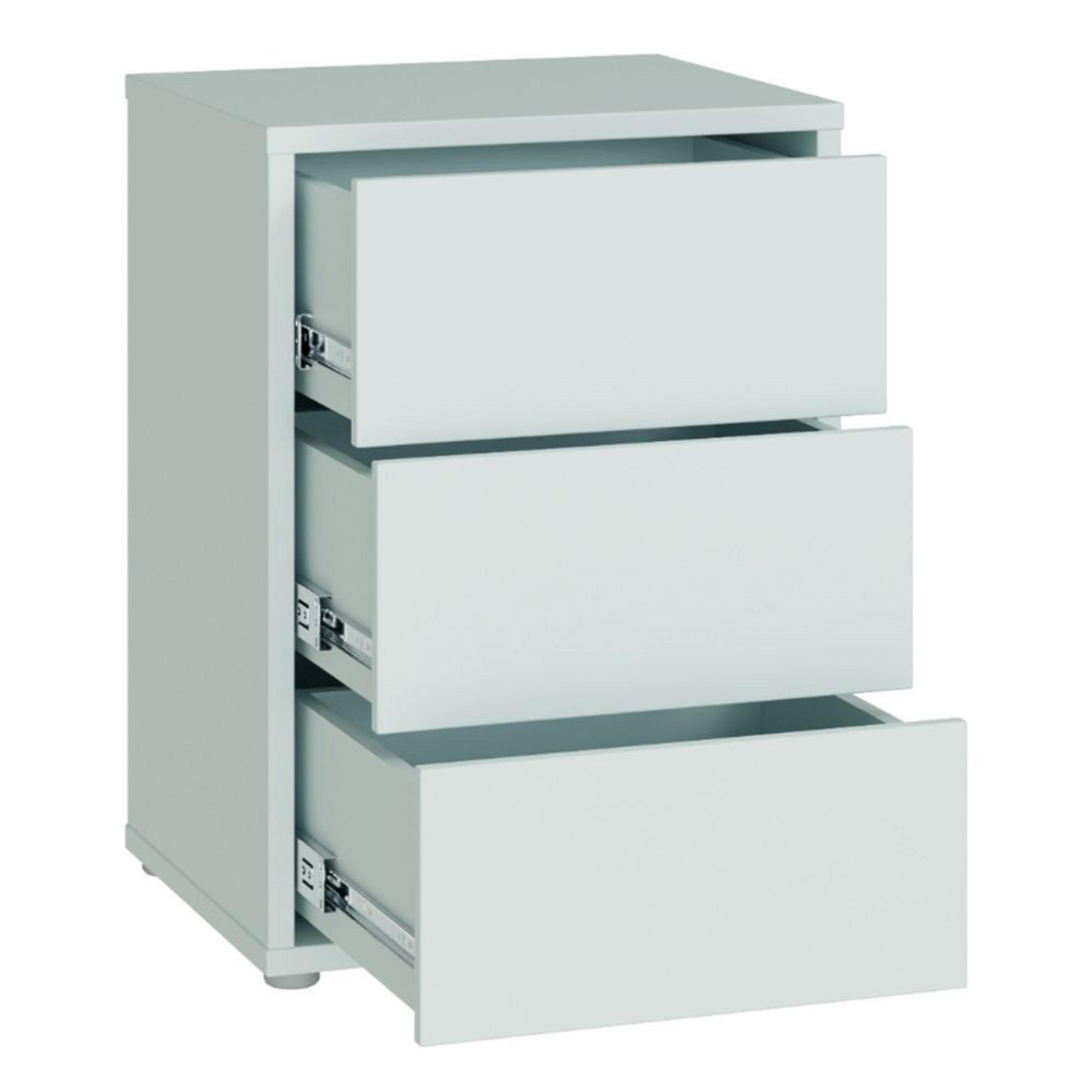 Alice Springs Bedside Cabinet - 3 Drawer - Light Grey