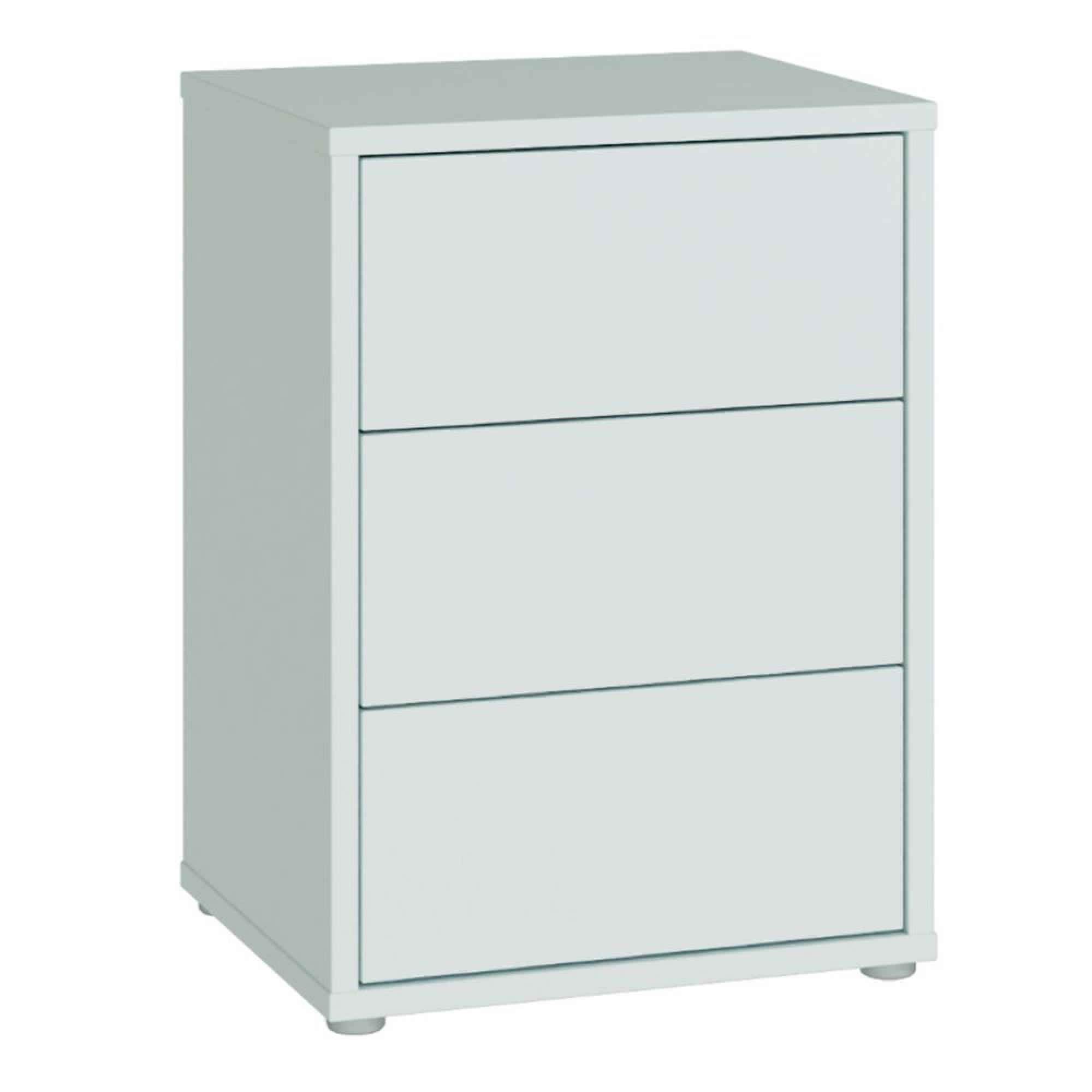 Alice Springs Bedside Cabinet - 3 Drawer - Light Grey