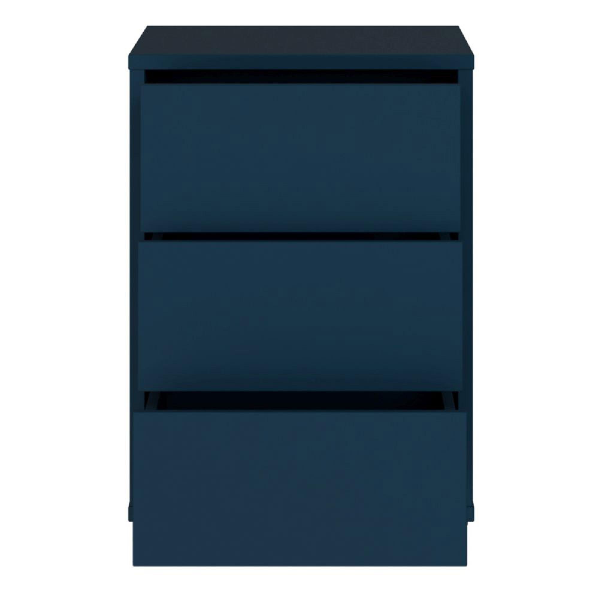 Alice Springs Bedside Cabinet - 3 Drawer - Night Blue