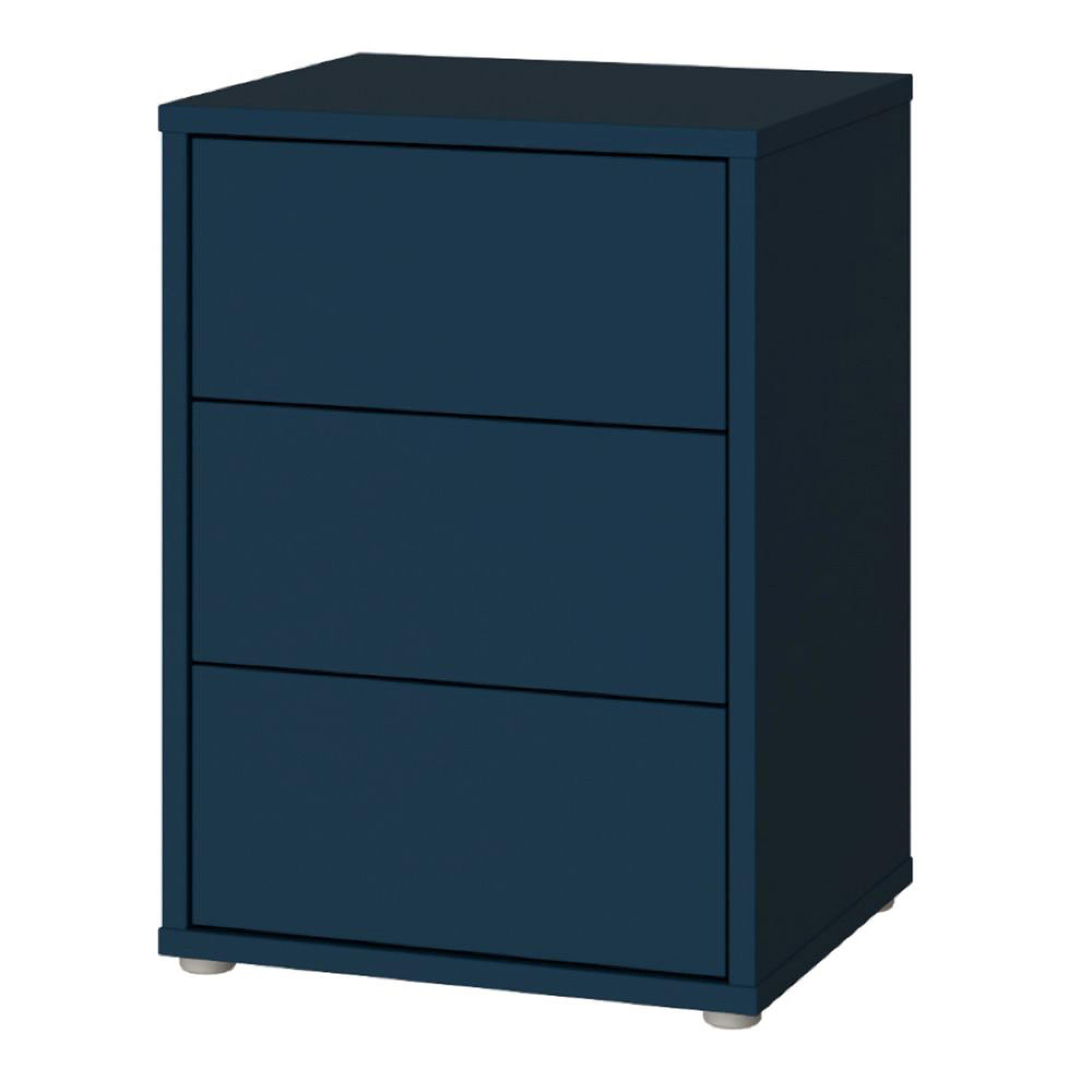 Alice Springs Bedside Cabinet - 3 Drawer - Night Blue