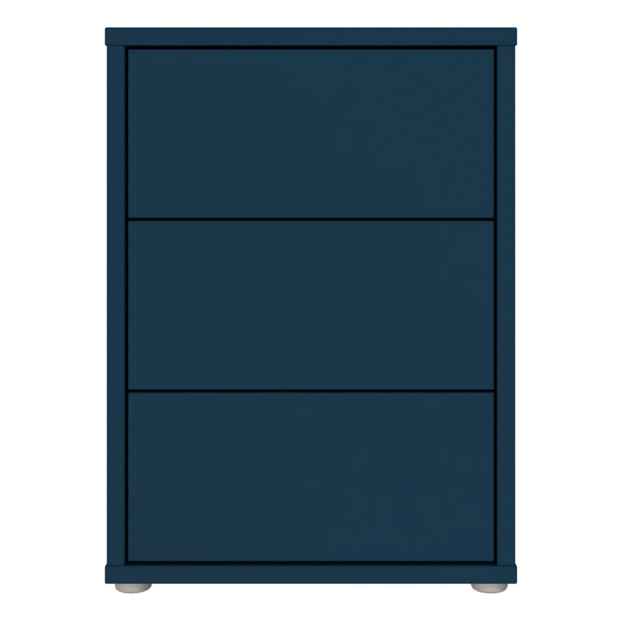 Alice Springs Bedside Cabinet - 3 Drawer - Night Blue