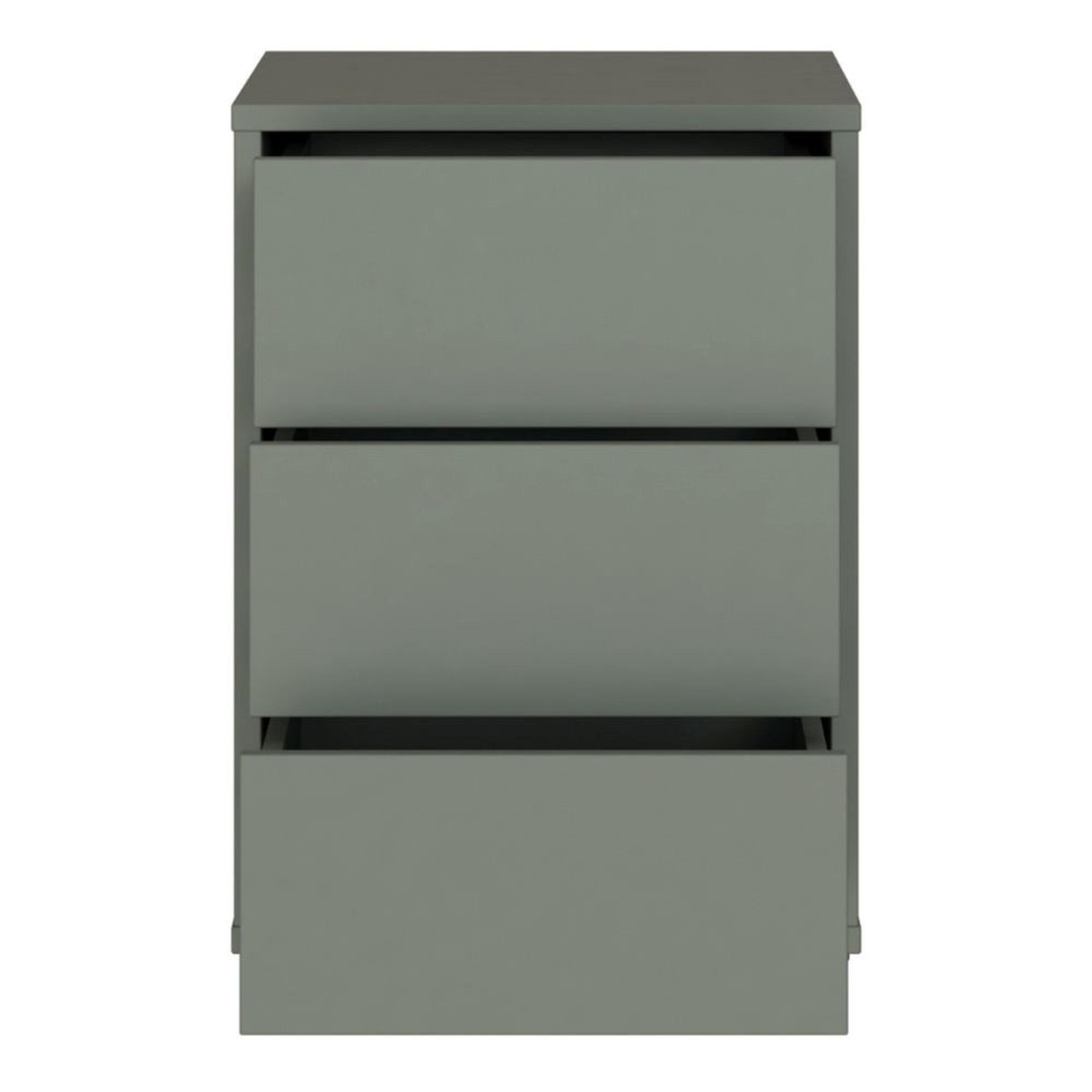 Alice Springs Bedside Cabinet - 3 Drawer - Sage Green