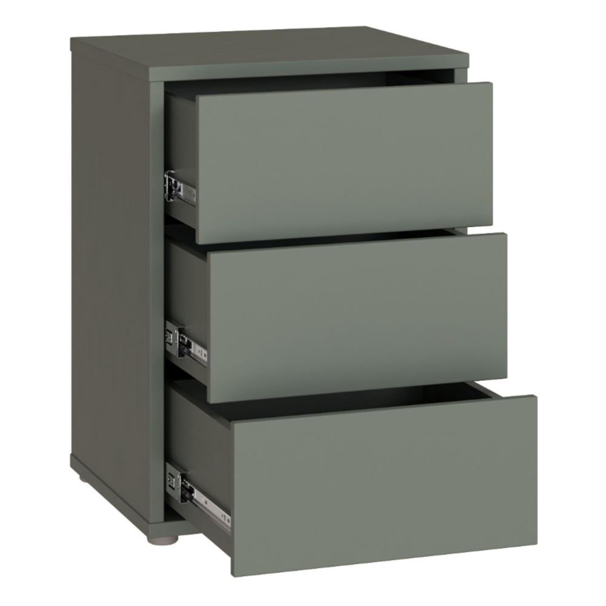 Alice Springs Bedside Cabinet - 3 Drawer - Sage Green