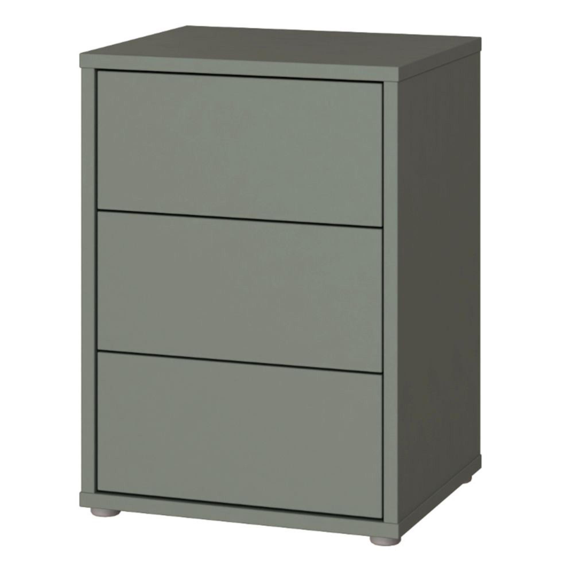 Alice Springs Bedside Cabinet - 3 Drawer - Sage Green