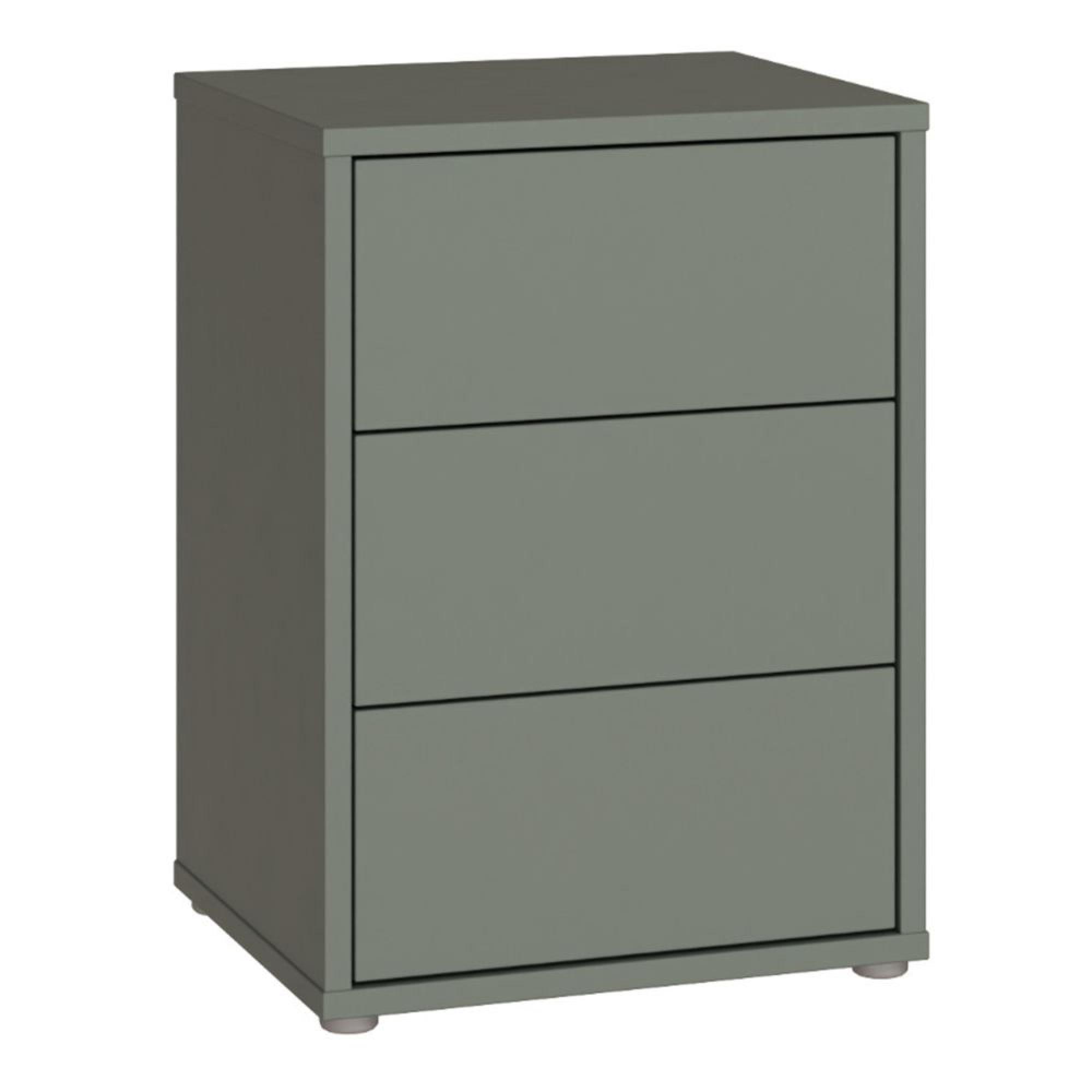 Alice Springs Bedside Cabinet - 3 Drawer - Sage Green