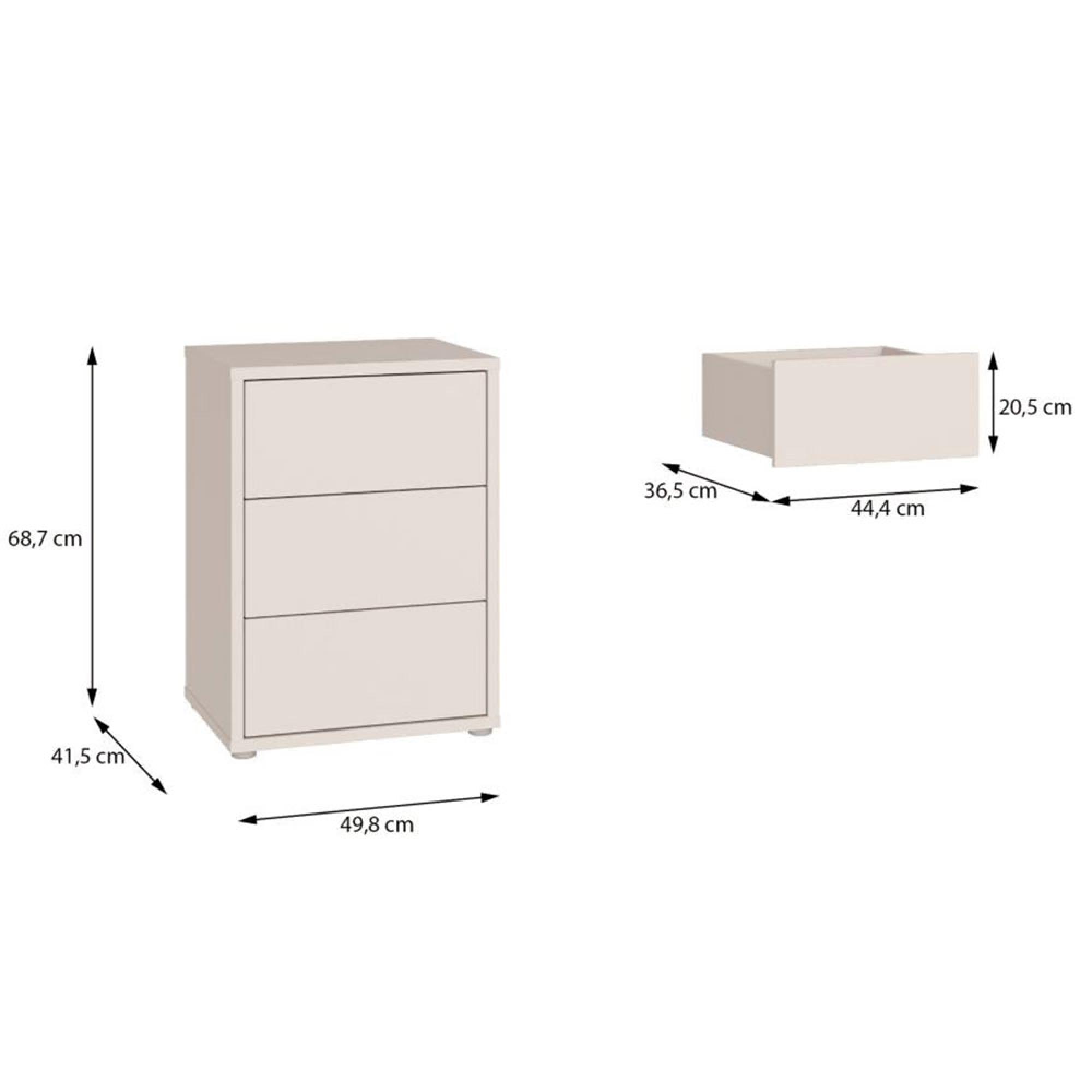 Alice Springs Bedside Cabinet - 3 Drawer - Sand