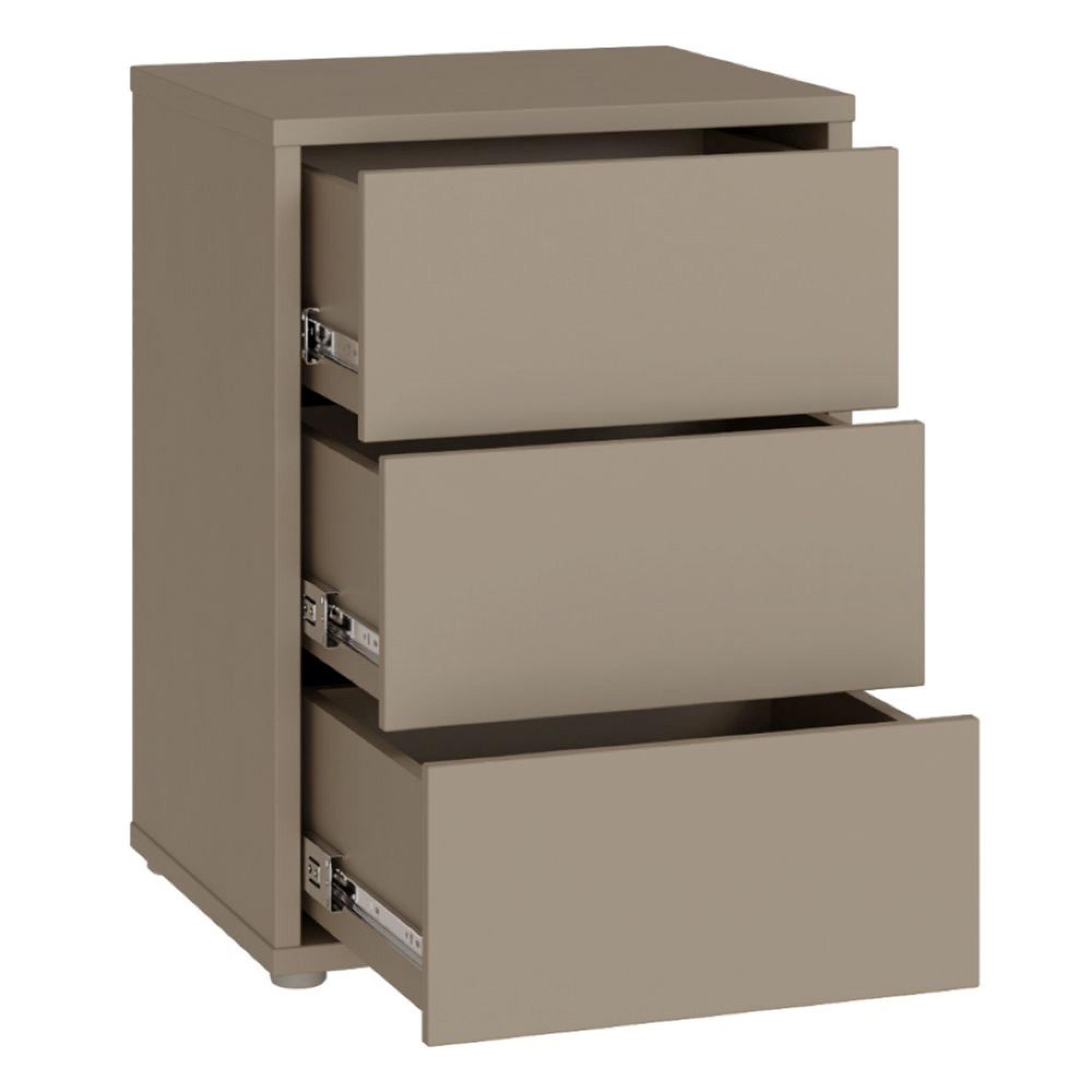 Alice Springs Bedside Cabinet - 3 Drawer - Taupe