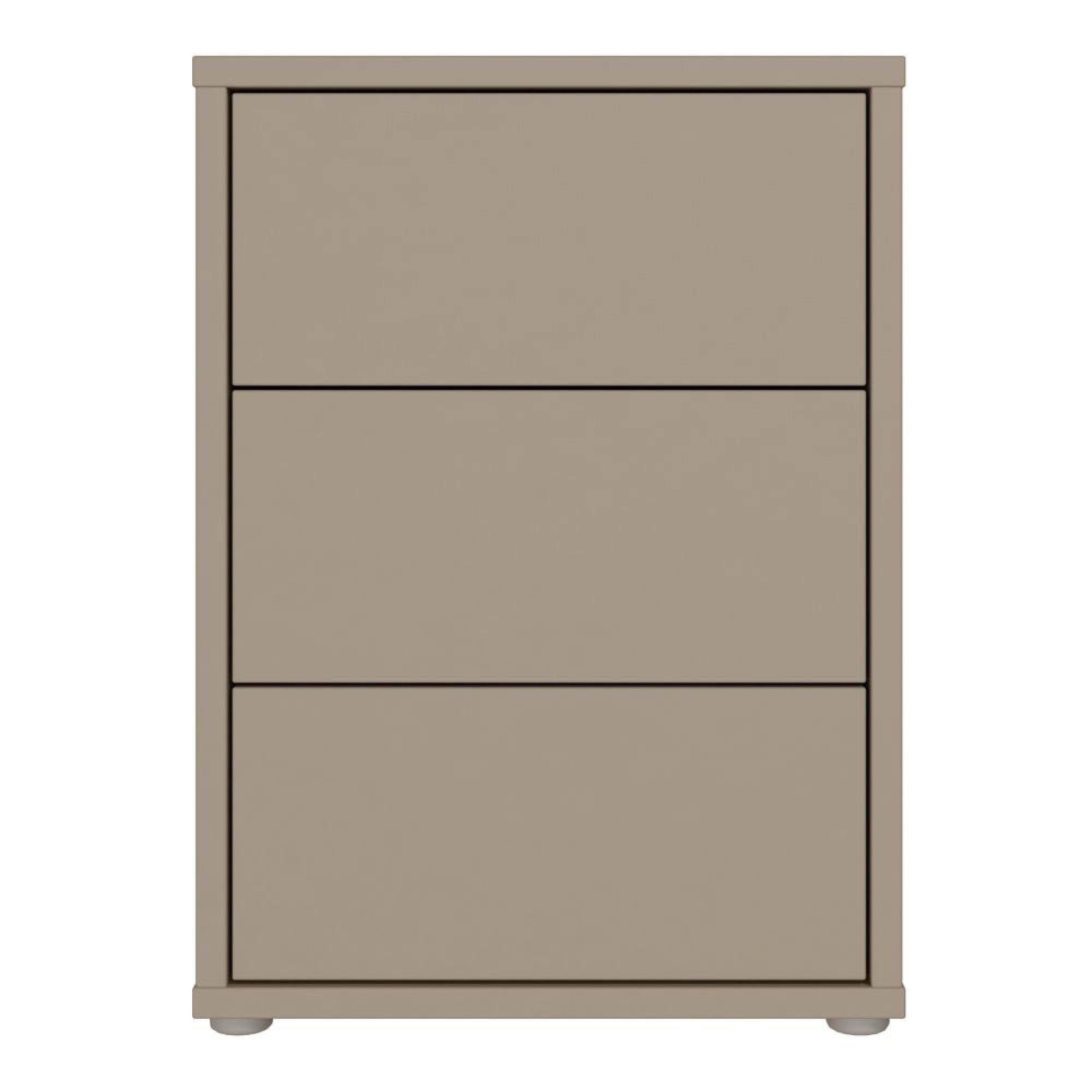 Alice Springs Bedside Cabinet - 3 Drawer - Taupe