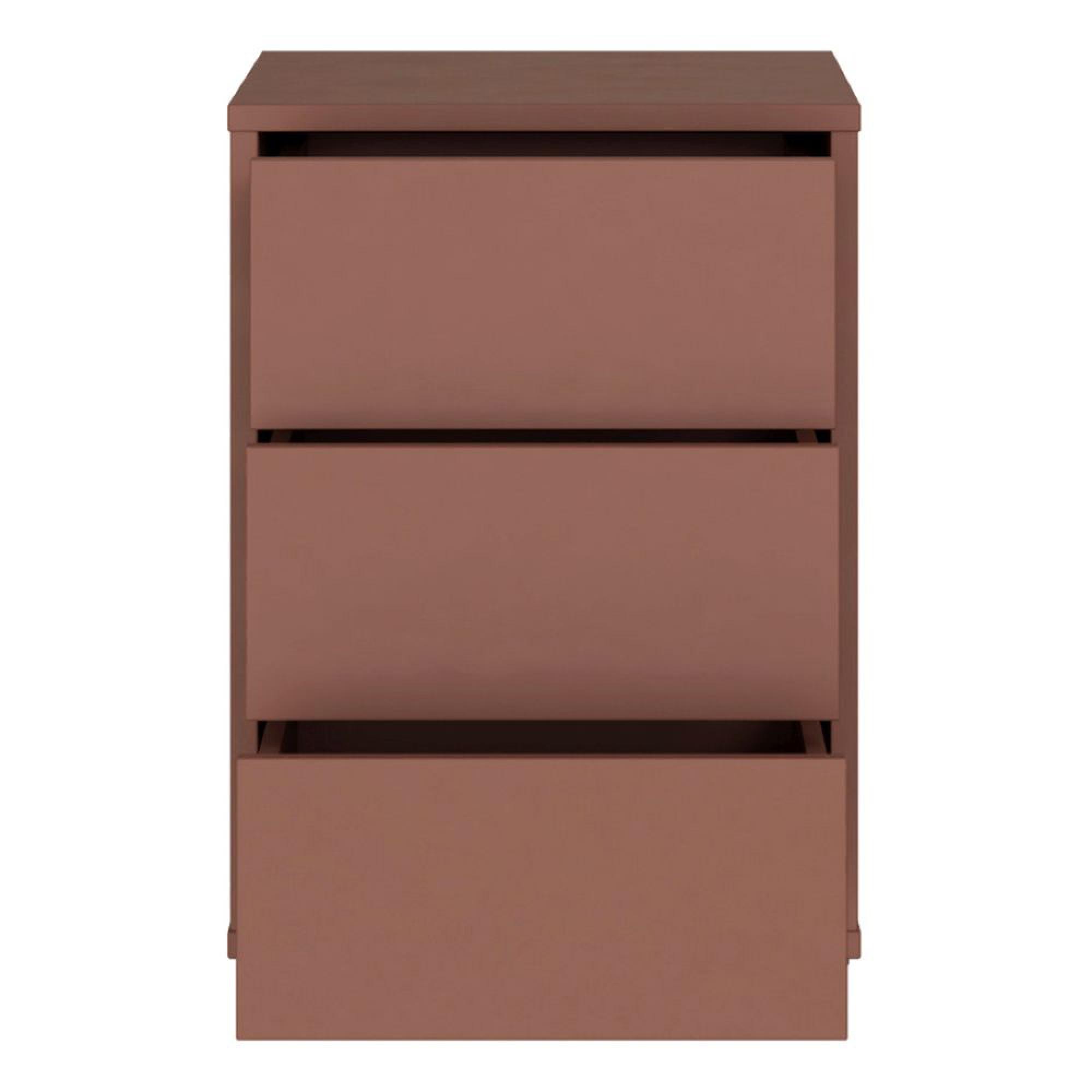 Alice Springs Bedside Cabinet - 3 Drawer - Terracotta